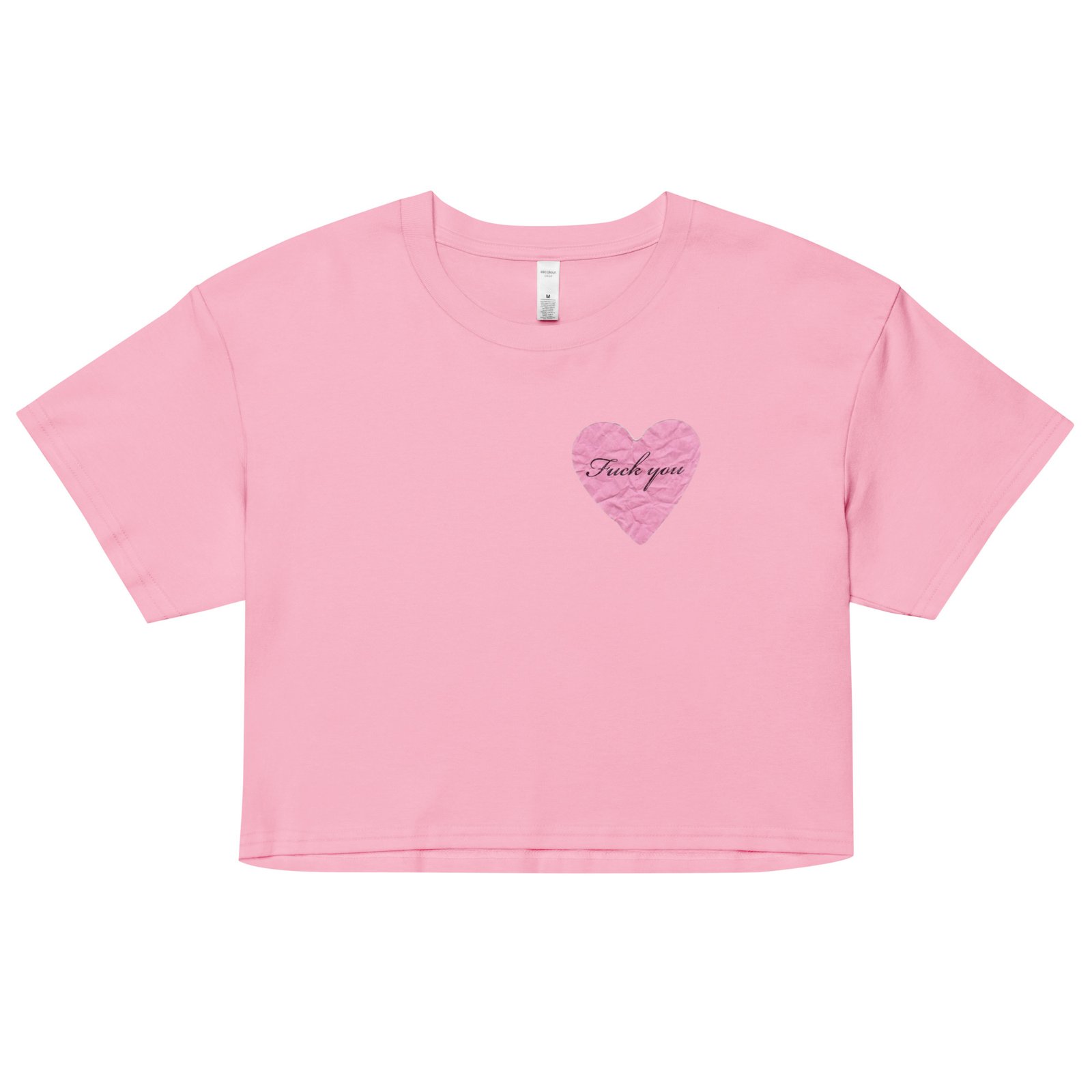 Fuck You Heart Y2K Baby Tee | Anti-Love Letter Retro Cropped Top | Brokenhearted Memecore Tee - Image 8