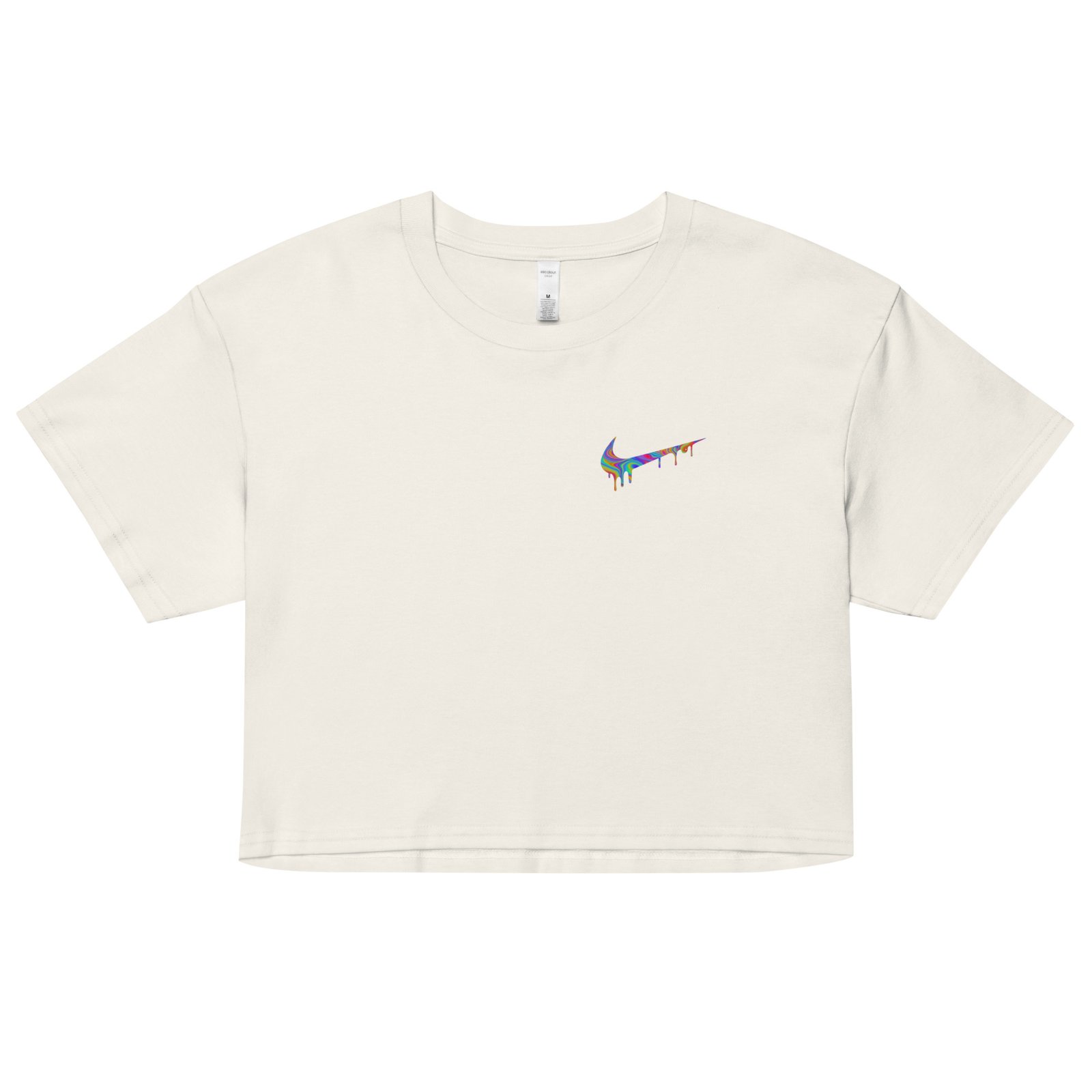 Psychedelic Nike Y2K Baby Tee | Trippy Swoosh Retro Cropped Top | Vaporwave Baddie Aesthetic Shirt - Image 13