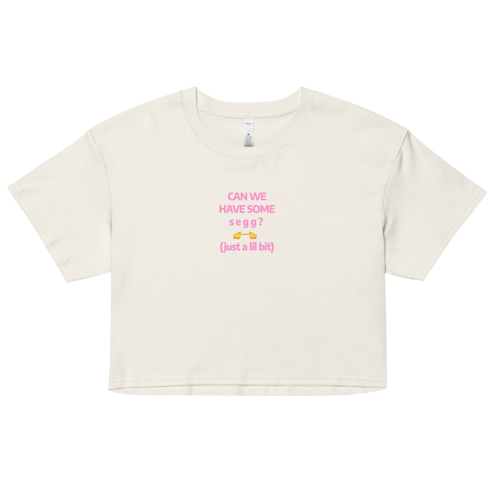 Can We Hav Some Segg Y2K Baby Tee | Unhinged Romance Retro Cropped Top | Thirsty Girl Energy Meme Tee