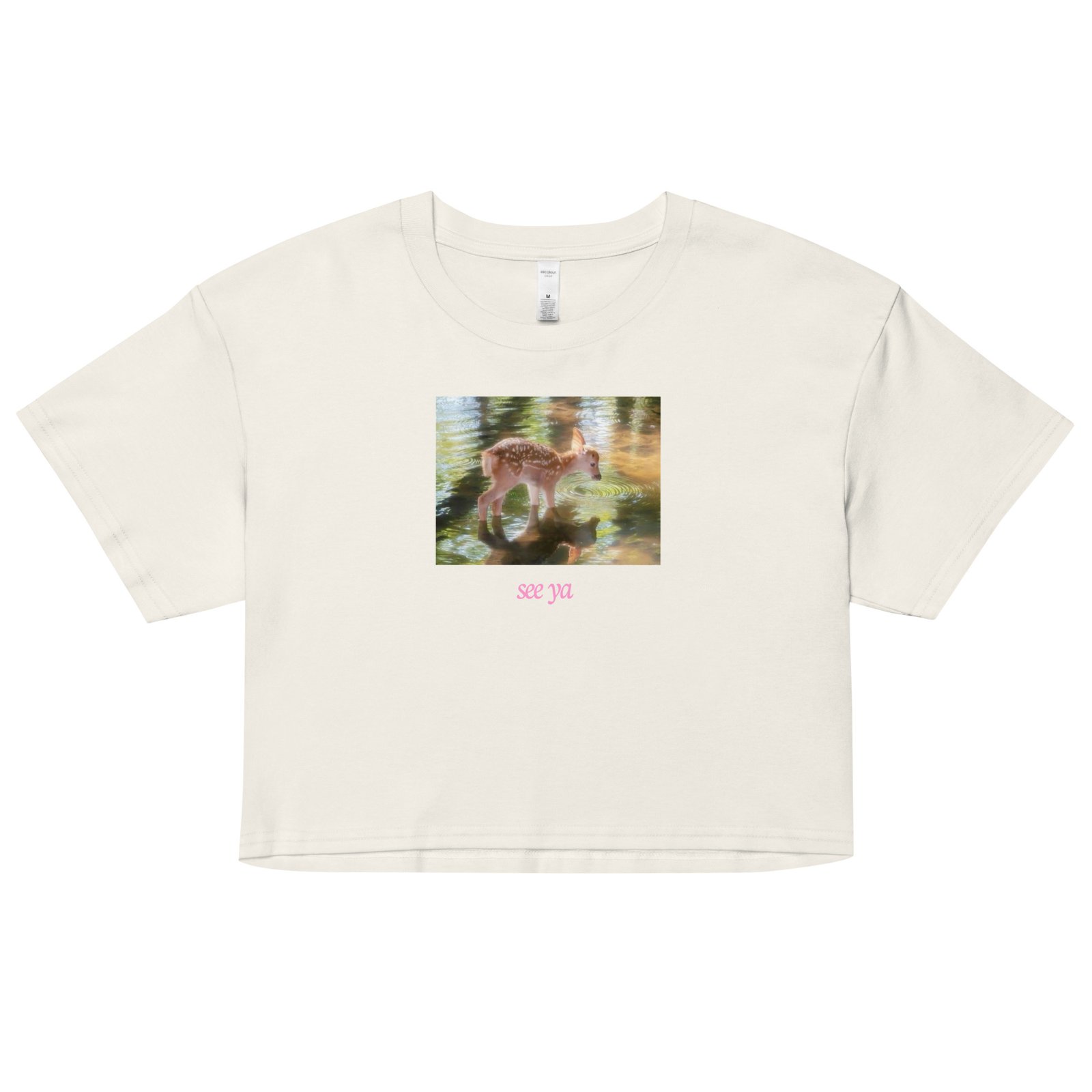 See Ya Deer Ethereal Dreamcore Y2K Baby Tee | Sad Girl in a Forest Retro Cropped Top | Softcore Cottage Baddie Tee