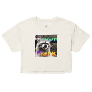 Life is Soup and I Am Fork Y2K Baby Tee | Soup Life Crisis Alt-Girl Crop Top | Fork Energy Tumblr Meme Tee
