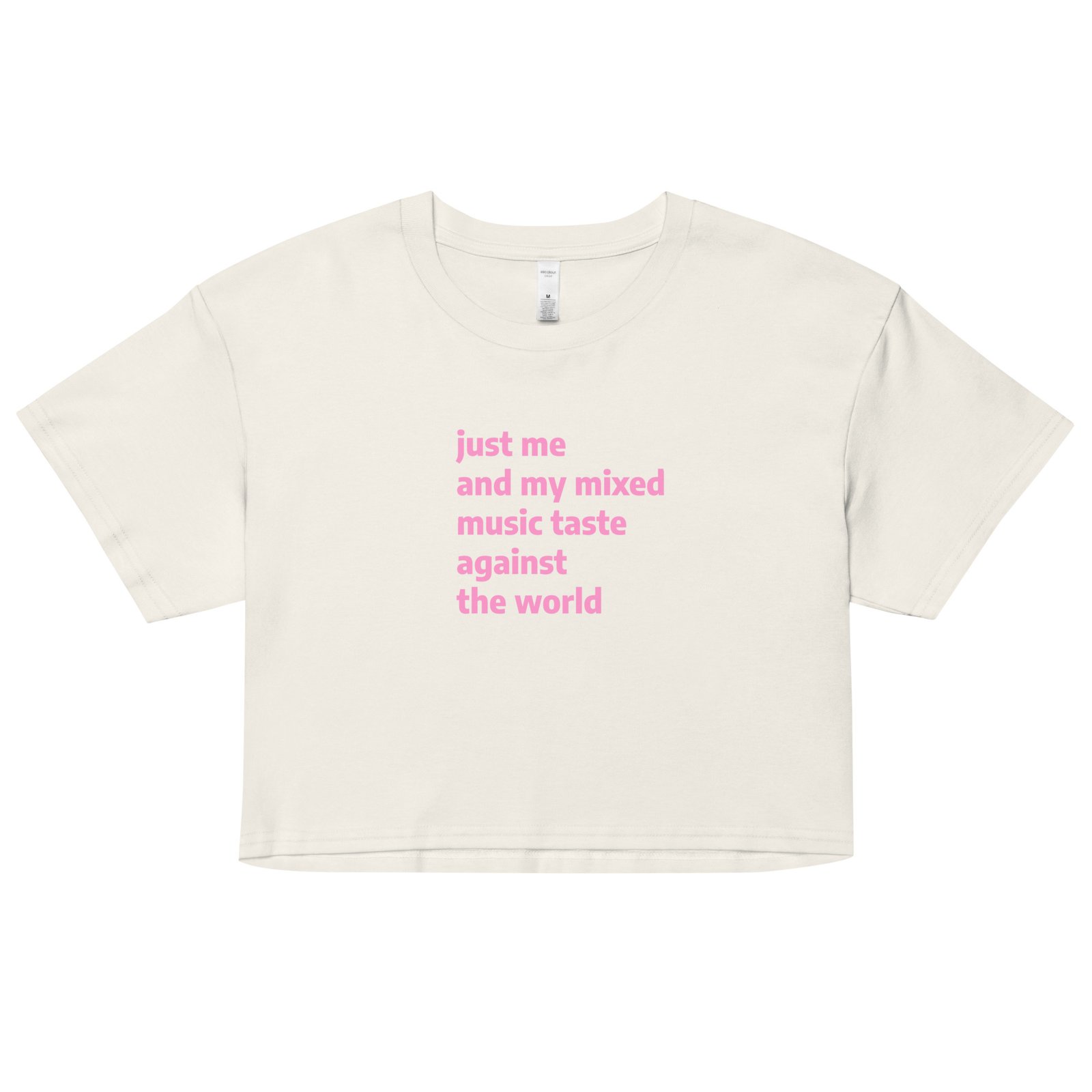 Just Me and My Music Taste Against the World Y2K Baby Tee | Music Taste vs The World Retro Cropped Top | Anti-Social Baddie Y2K Meme Tee