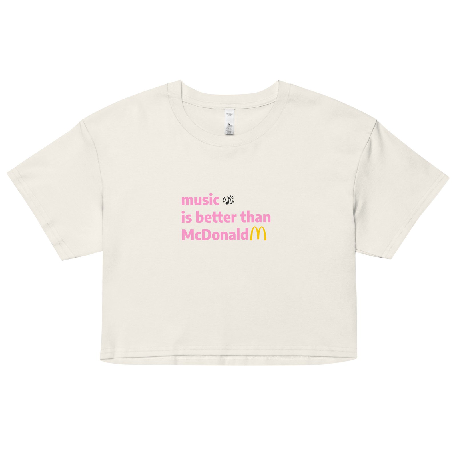 Music Is Better Than McDonald Y2K Baby Tee | Sonic Supremacy Retro Cropped Top | Indie Girl Statement Tee - Image 18