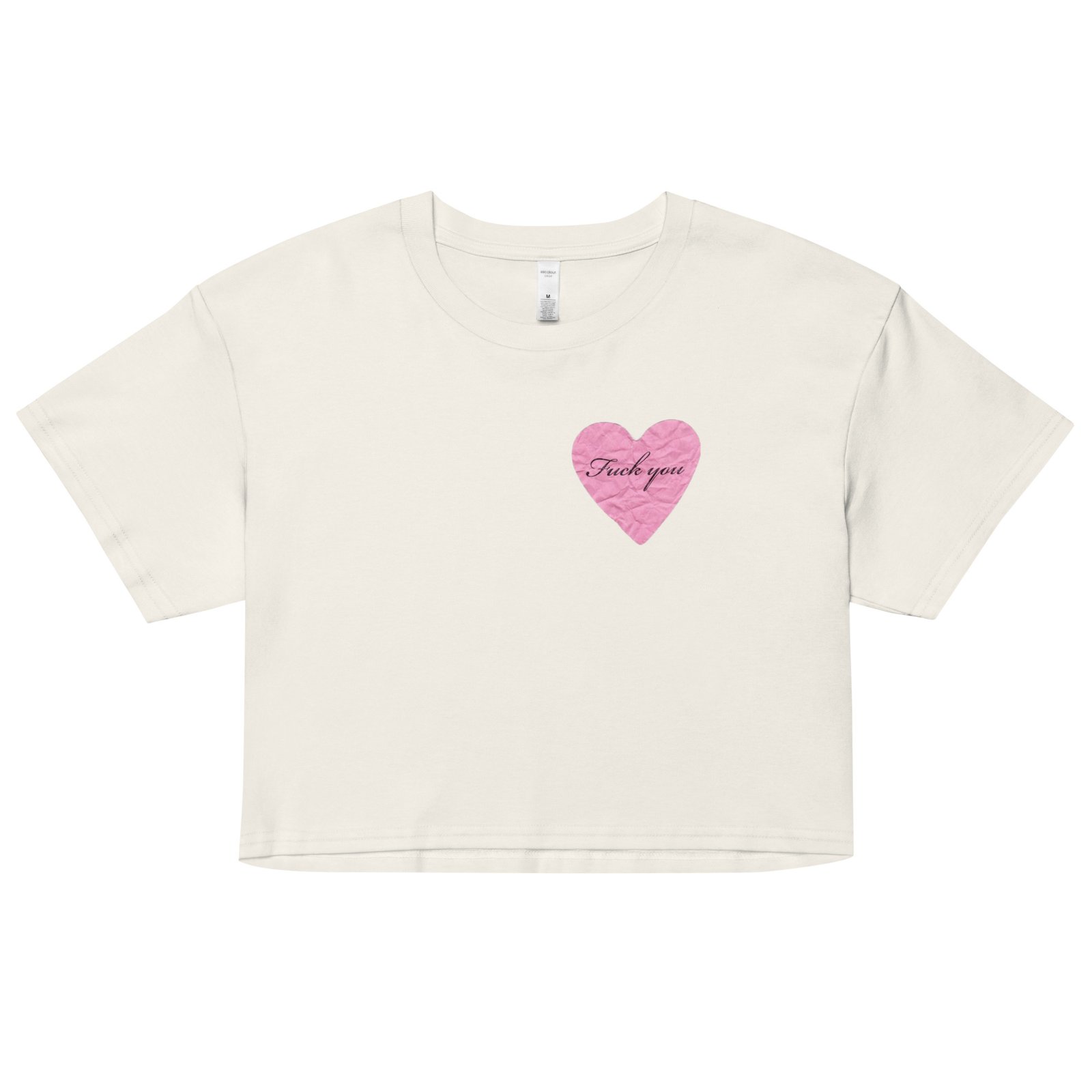 Fuck You Heart Y2K Baby Tee | Anti-Love Letter Retro Cropped Top | Brokenhearted Memecore Tee