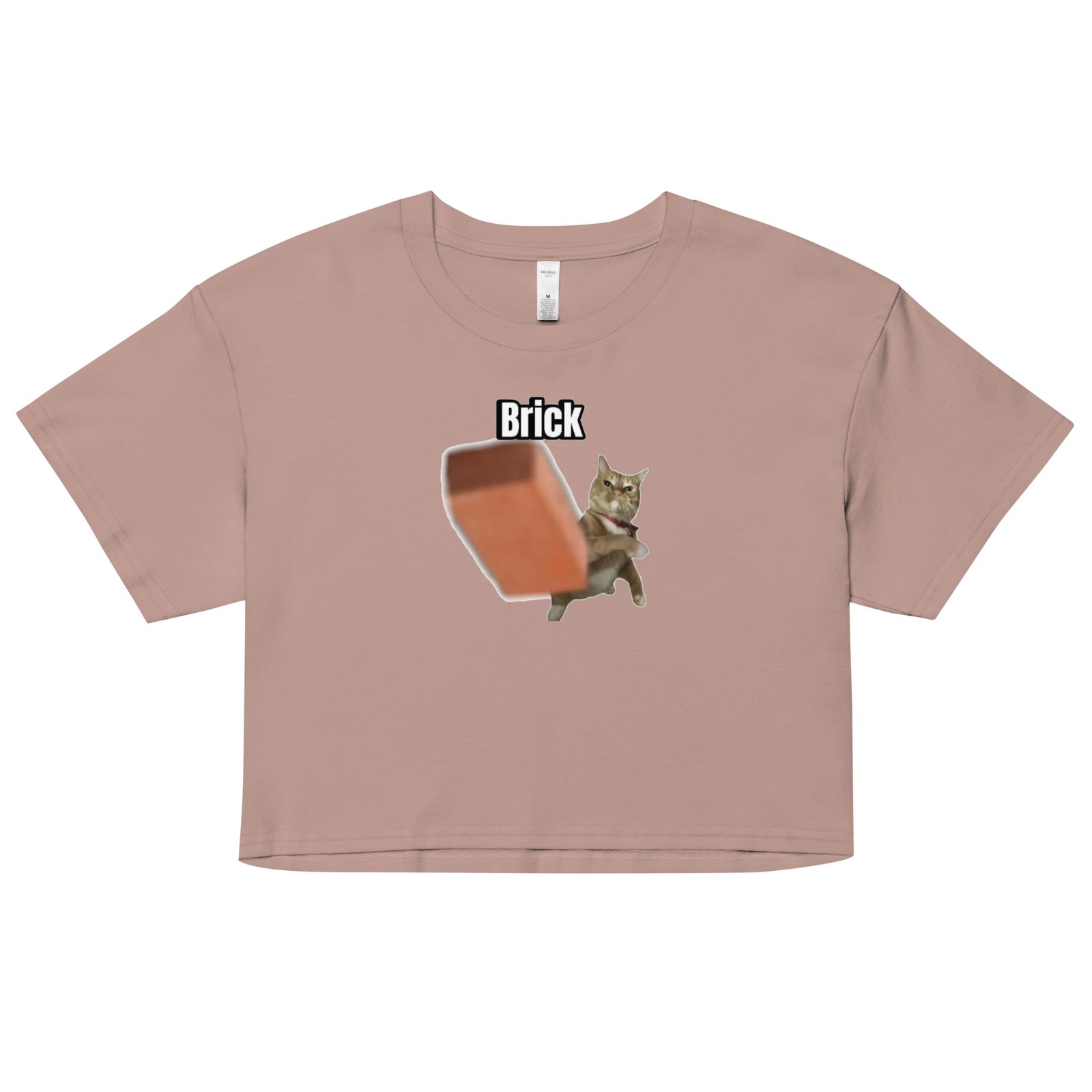 Brick Throwing Cat Meme Baby Tee | Throw Bricks Not Fits Y2K Cropped Top | Chaotic Catcore Alt-Girl Tee - Image 6