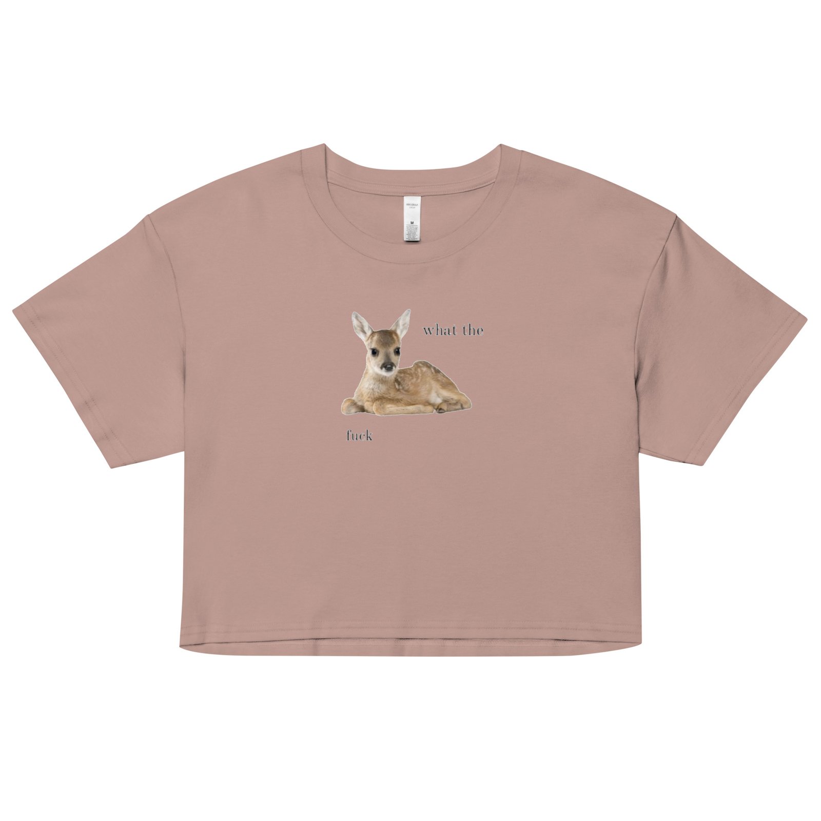 What the Fuck Deer Y2K Baby Tee | Surrealist Forestcore Retro Cropped Top | Weird Animal Meme Girl Tee - Image 16
