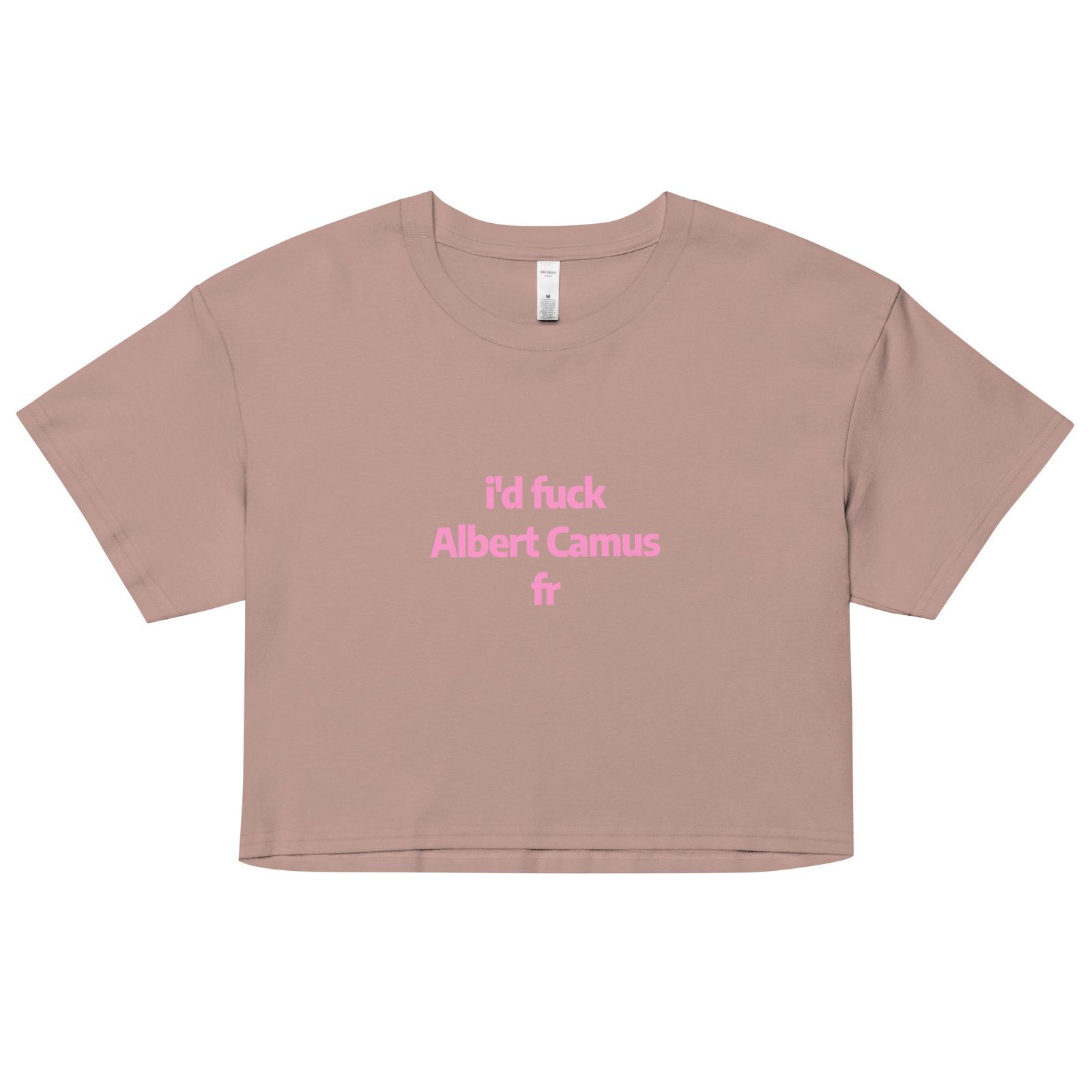 Id Fuck Albert Camus Y2K Baby Tee | French Existentialist Slut Retro Cropped Top | Camus Is Hotcore Tee - Image 6