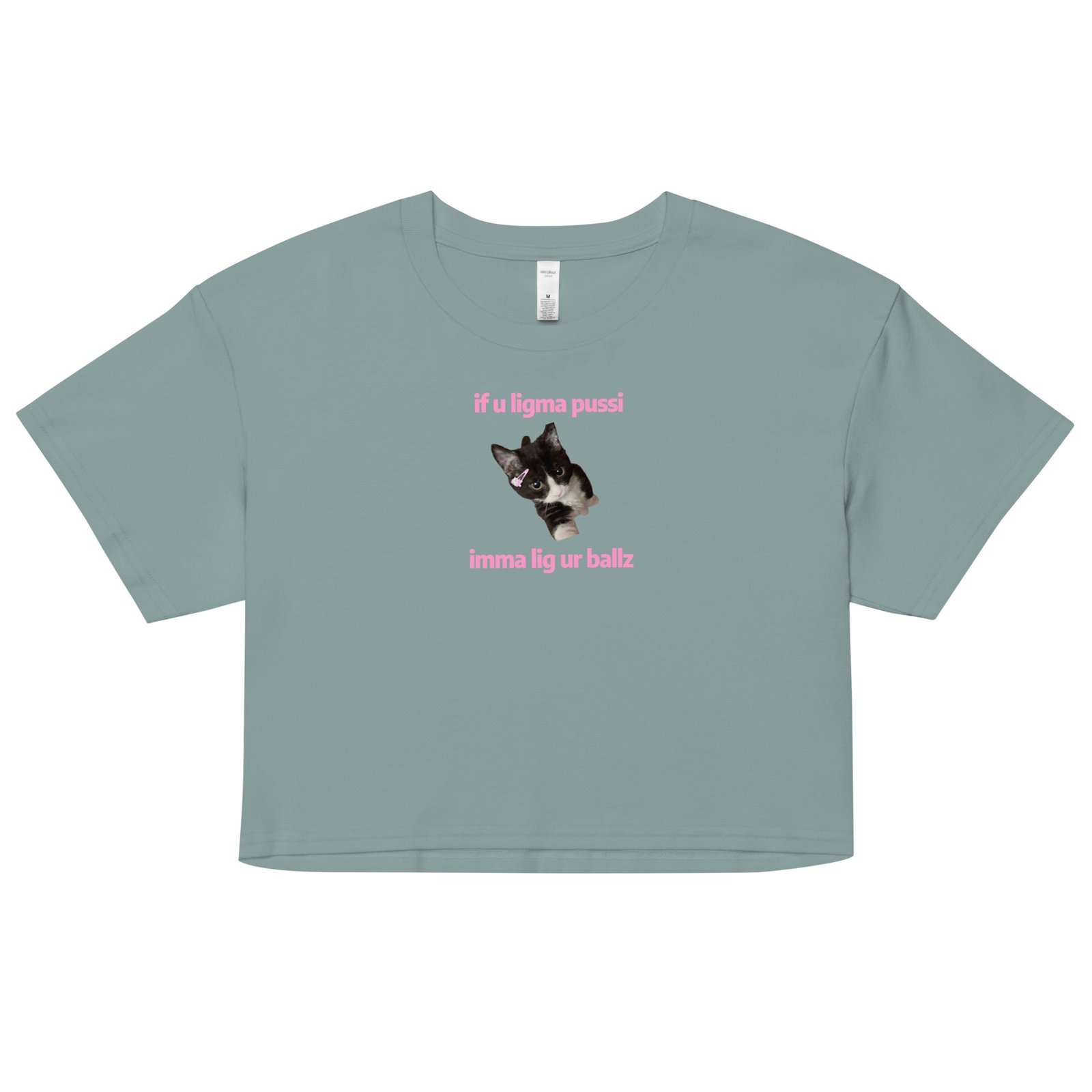 Ligma Pussi Imma Lig Ur Ballz Y2K Baby Tee | Too Much Energy Retro Cropped Top | Slutty Internetcore Tee - Image 3