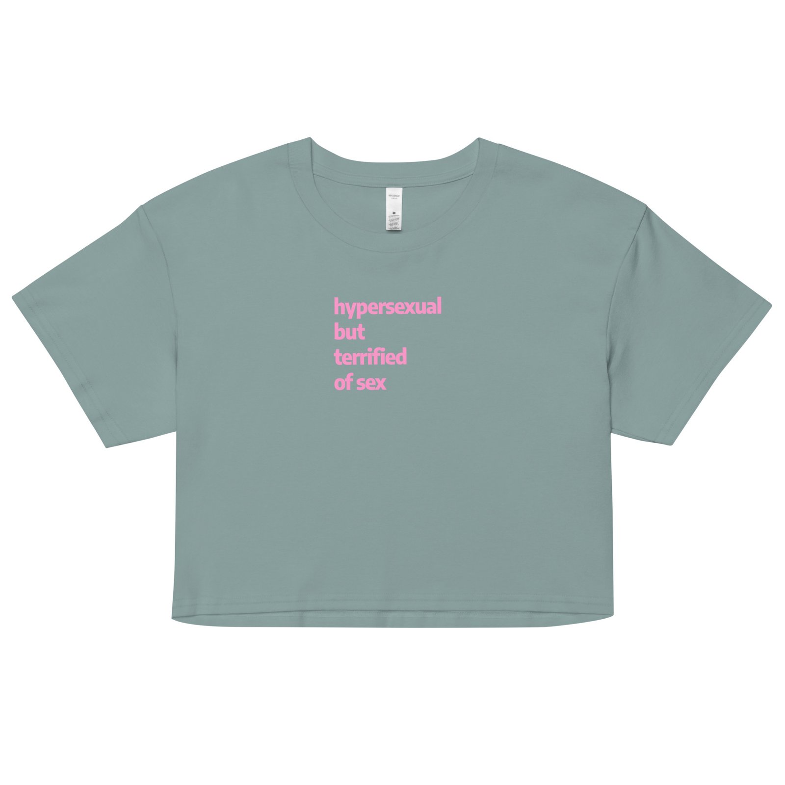 Hypersexual But Terrified of Sex Y2K Baby Tee | Paradox Slut Retro Cropped Top | Nervous Horny Energy Tee - Image 3