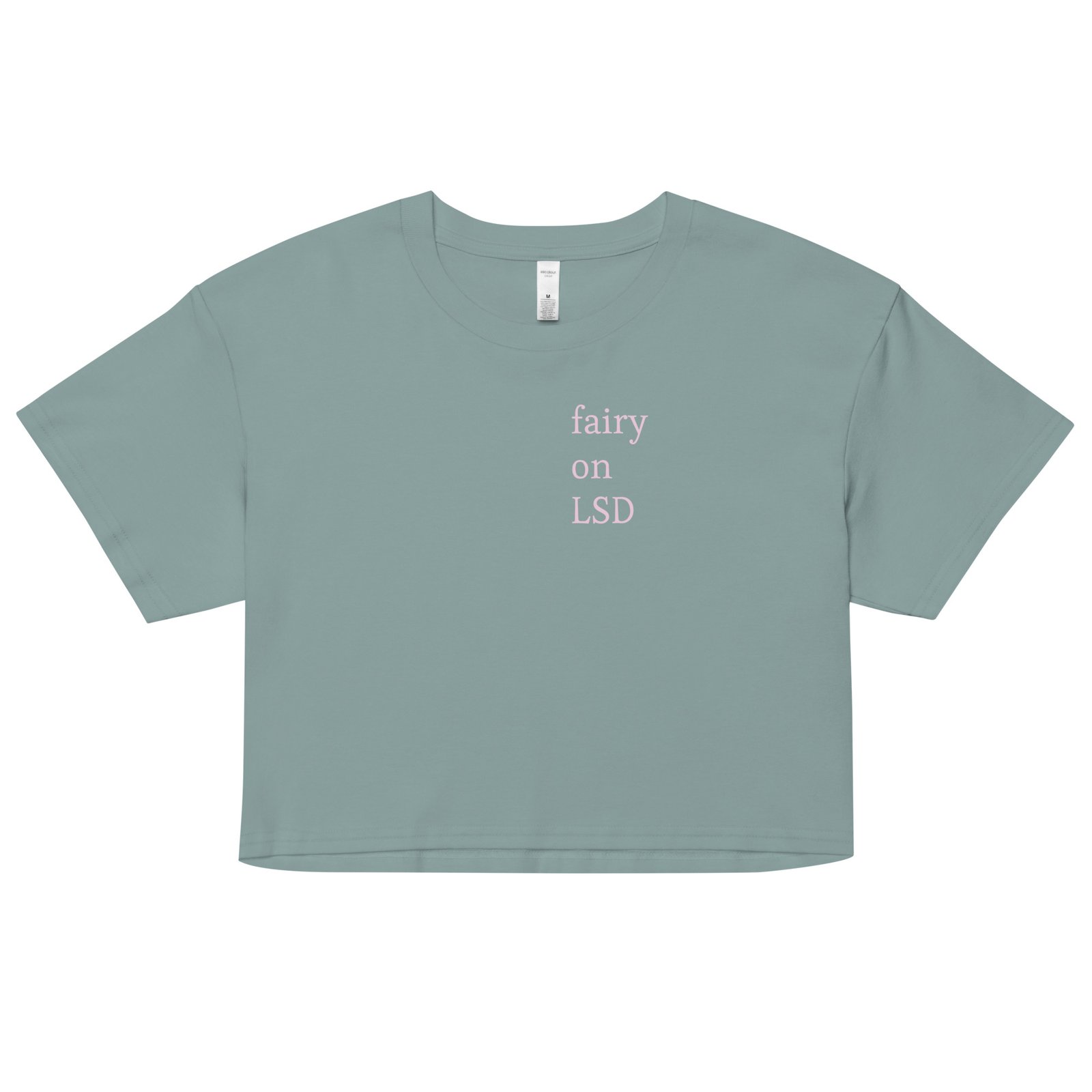 Fairy on LSD Y2K Baby Tee | Psychedelic Sprite Retro Cropped Top | Ethereal Drugcore Meme Tee - Image 3