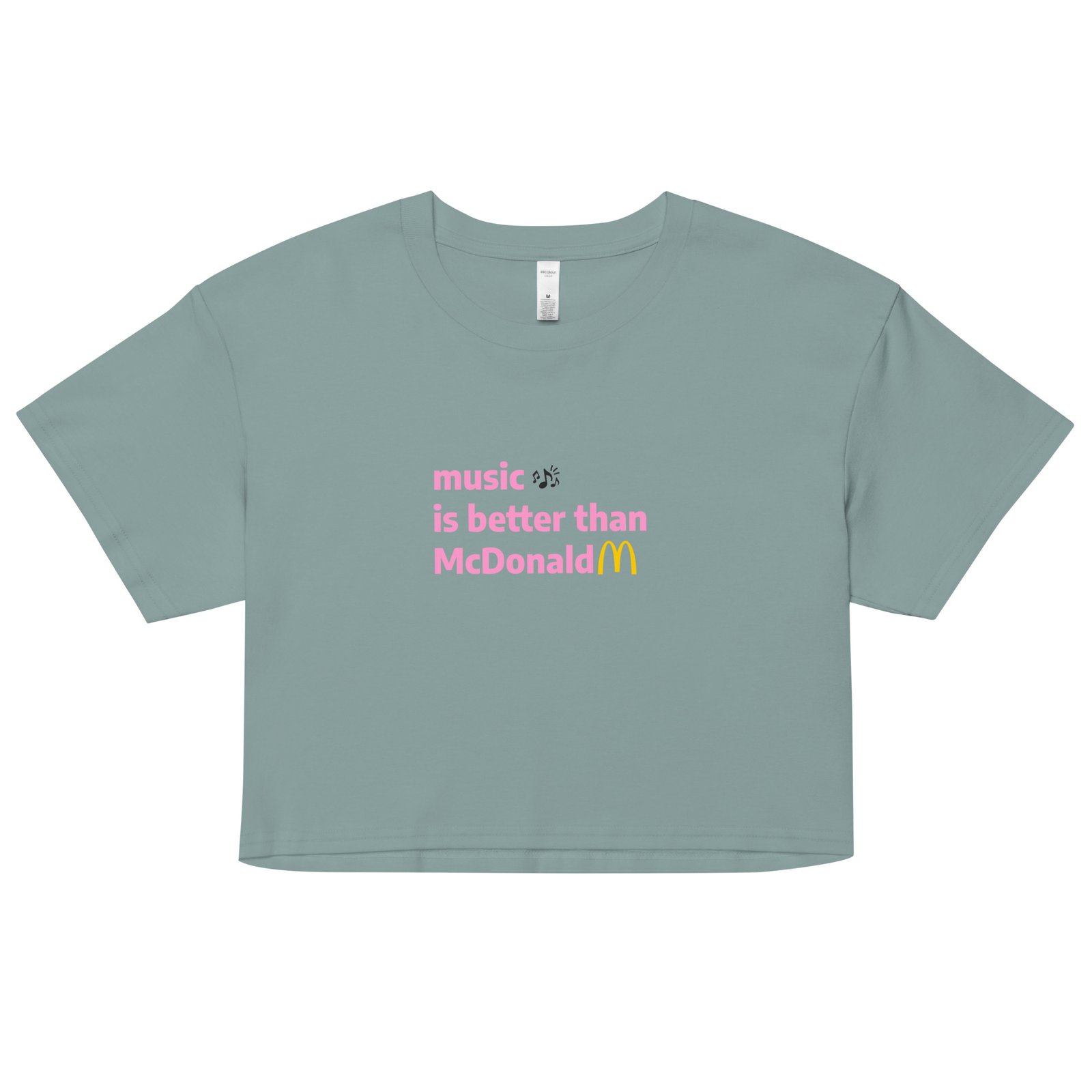 Music Is Better Than McDonald Y2K Baby Tee | Sonic Supremacy Retro Cropped Top | Indie Girl Statement Tee - Image 4