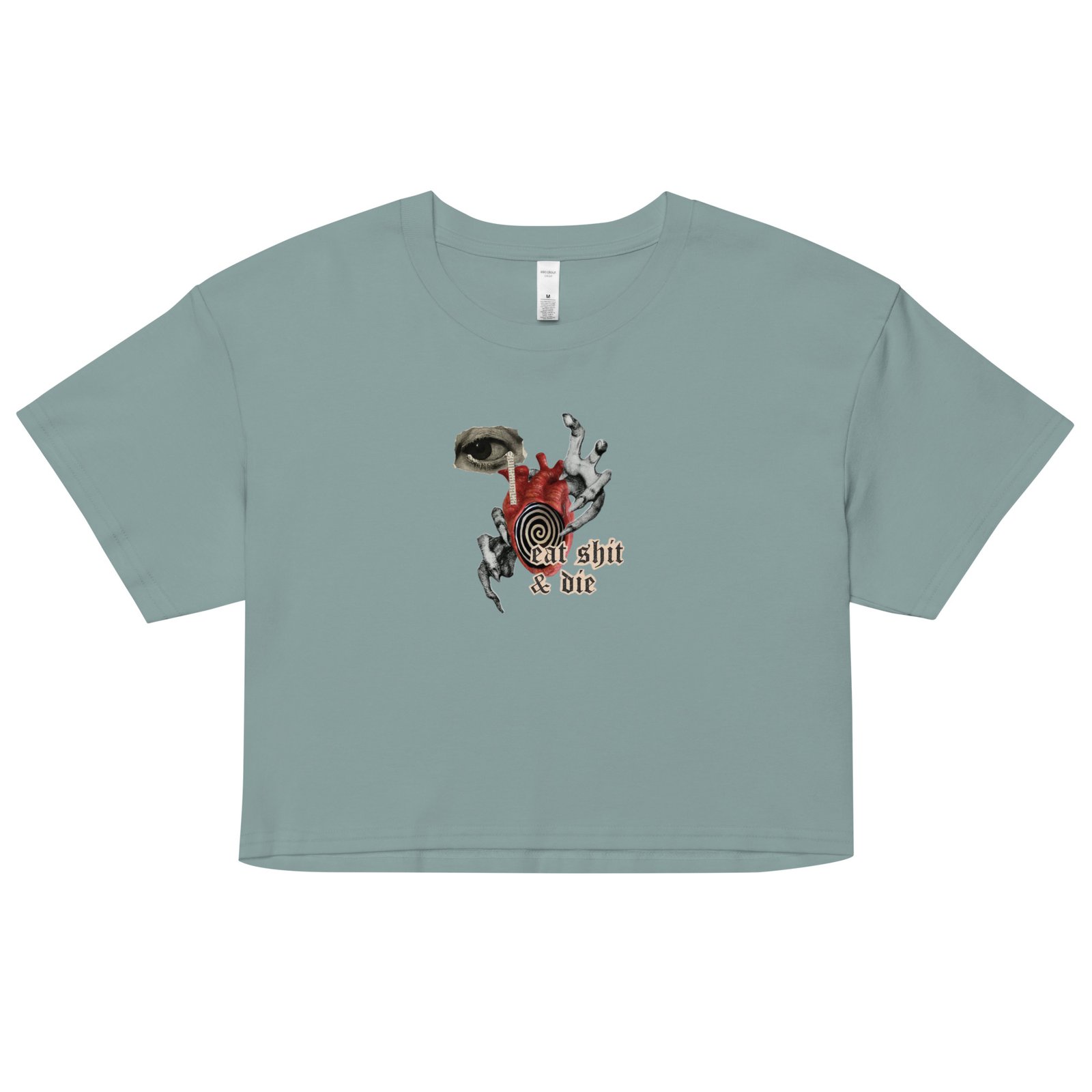 Eat Shit and Die Weirdcore Y2K Baby Tee | Surreal Rage Retro Cropped Top | Internetcore Kill Baddie Tee - Image 4