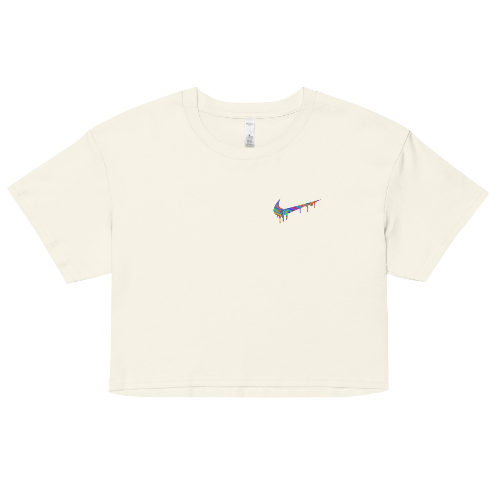Psychedelic Nike Y2K Baby Tee | Trippy Swoosh Retro Cropped Top | Vaporwave Baddie Aesthetic Shirt