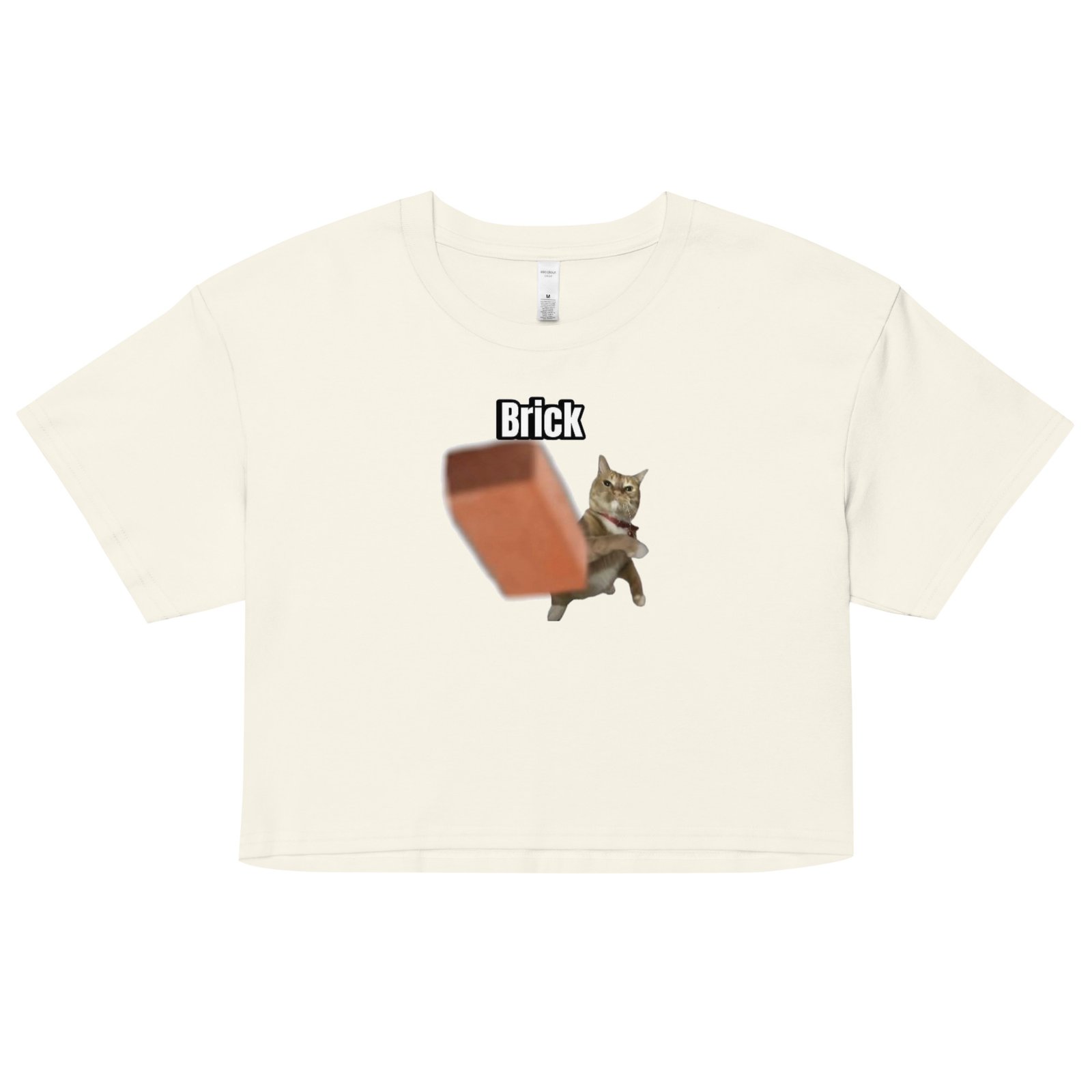 Brick Throwing Cat Meme Baby Tee | Throw Bricks Not Fits Y2K Cropped Top | Chaotic Catcore Alt-Girl Tee - Image 16