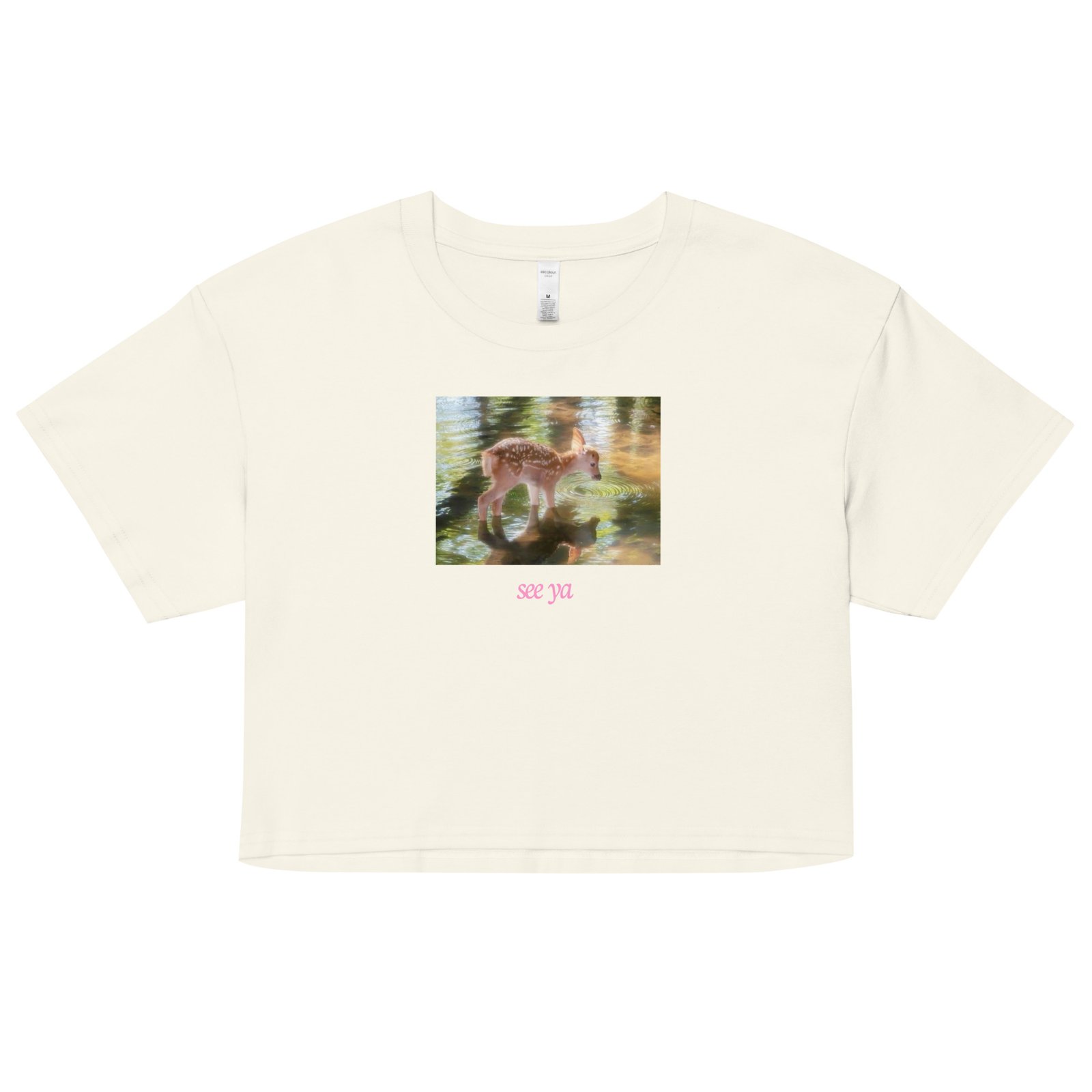 See Ya Deer Ethereal Dreamcore Y2K Baby Tee | Sad Girl in a Forest Retro Cropped Top | Softcore Cottage Baddie Tee - Image 16