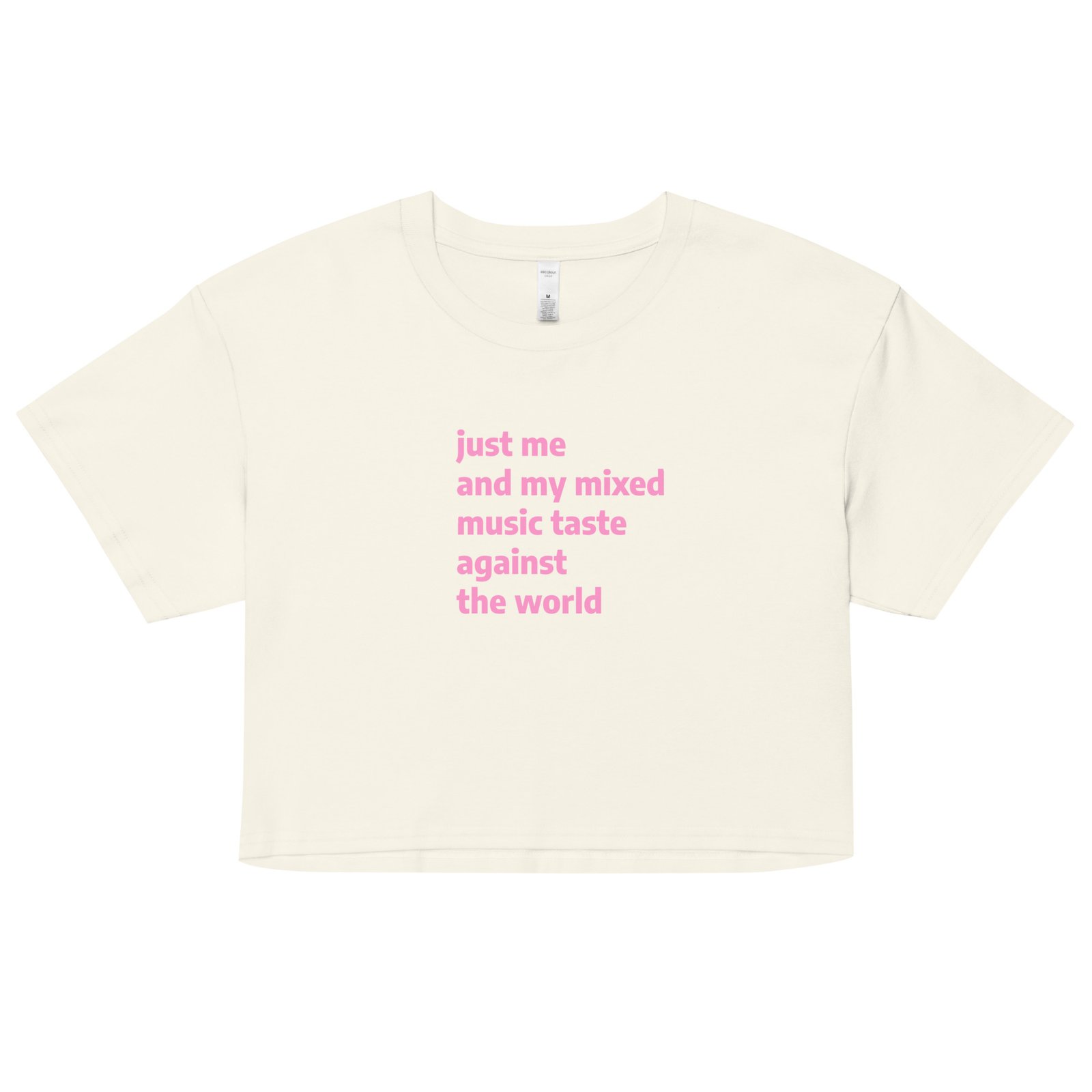 Just Me and My Music Taste Against the World Y2K Baby Tee | Music Taste vs The World Retro Cropped Top | Anti-Social Baddie Y2K Meme Tee - Image 16