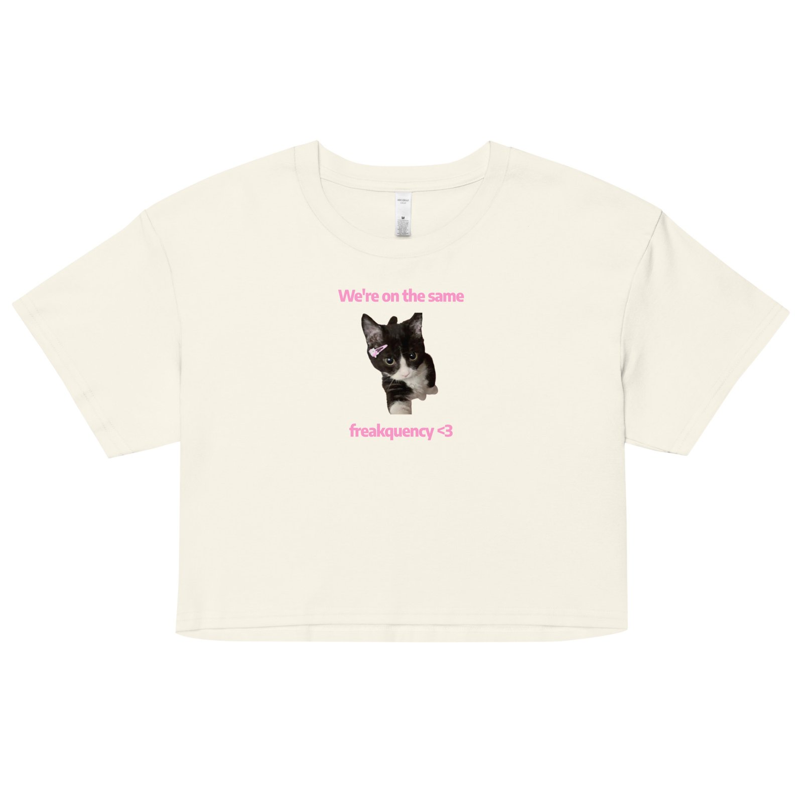 We're on the Same Freakquency Y2K Baby Tee | Freakquency Match Alt-Girl Crop Top | Softcore Radio Tumblr Tee - Image 52