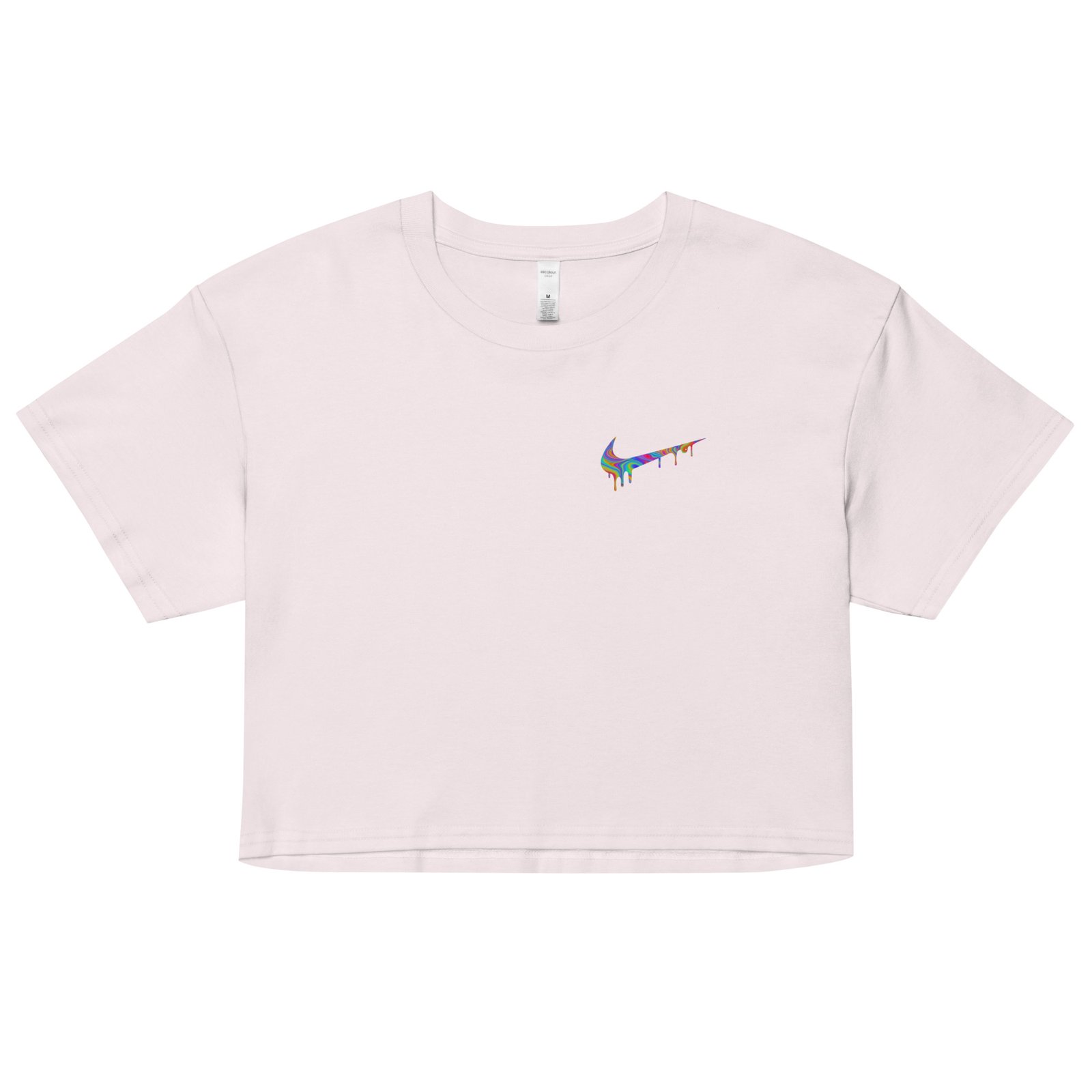 Psychedelic Nike Y2K Baby Tee | Trippy Swoosh Retro Cropped Top | Vaporwave Baddie Aesthetic Shirt - Image 10