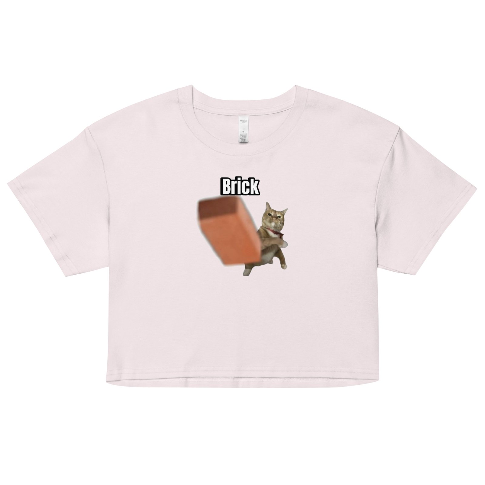 Brick Throwing Cat Meme Baby Tee | Throw Bricks Not Fits Y2K Cropped Top | Chaotic Catcore Alt-Girl Tee - Image 14