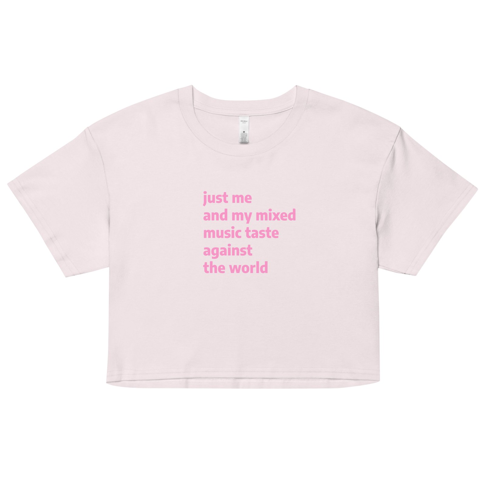 Just Me and My Music Taste Against the World Y2K Baby Tee | Music Taste vs The World Retro Cropped Top | Anti-Social Baddie Y2K Meme Tee - Image 14