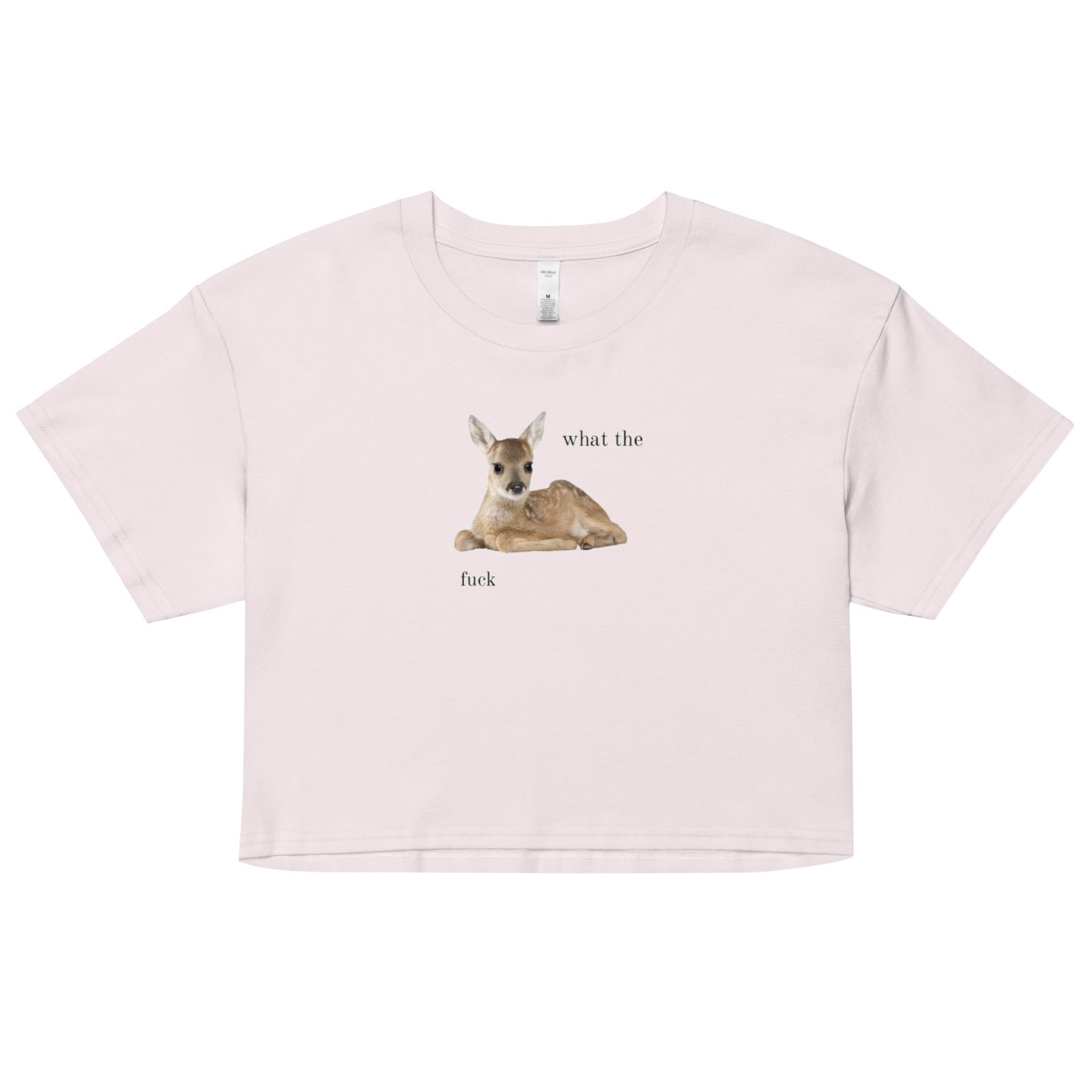 What the Fuck Deer Y2K Baby Tee | Surrealist Forestcore Retro Cropped Top | Weird Animal Meme Girl Tee - Image 24