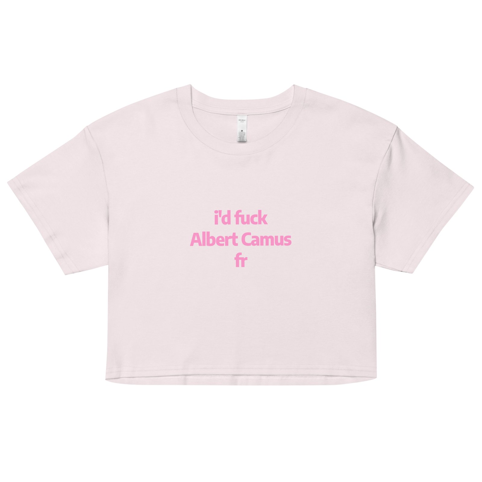 Id Fuck Albert Camus Y2K Baby Tee | French Existentialist Slut Retro Cropped Top | Camus Is Hotcore Tee - Image 14