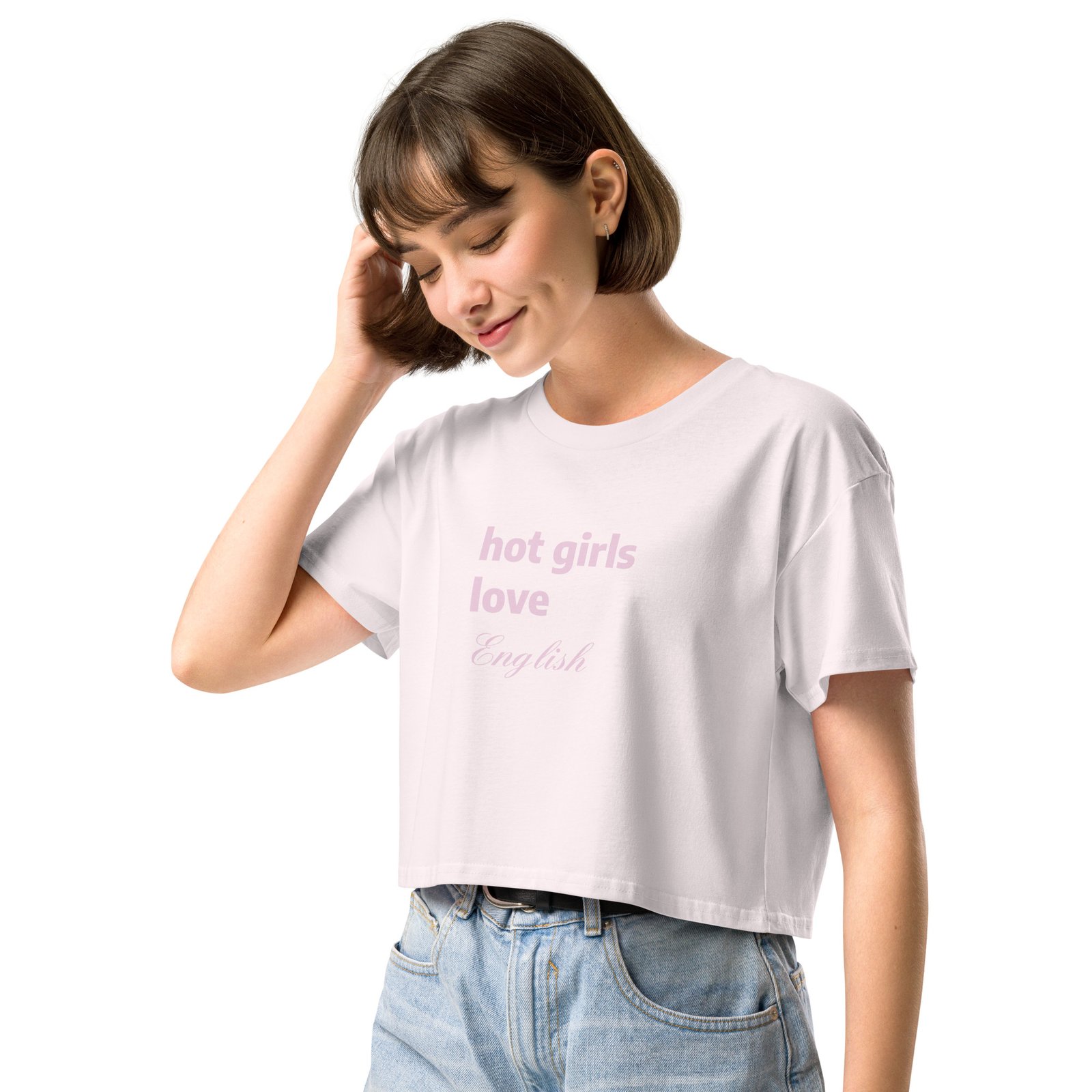 Hot Girls Love English Y2K Baby Tee | Grammar Slut Retro Cropped Top | Nerdy Bimbo Energy Meme Tee - Image 21