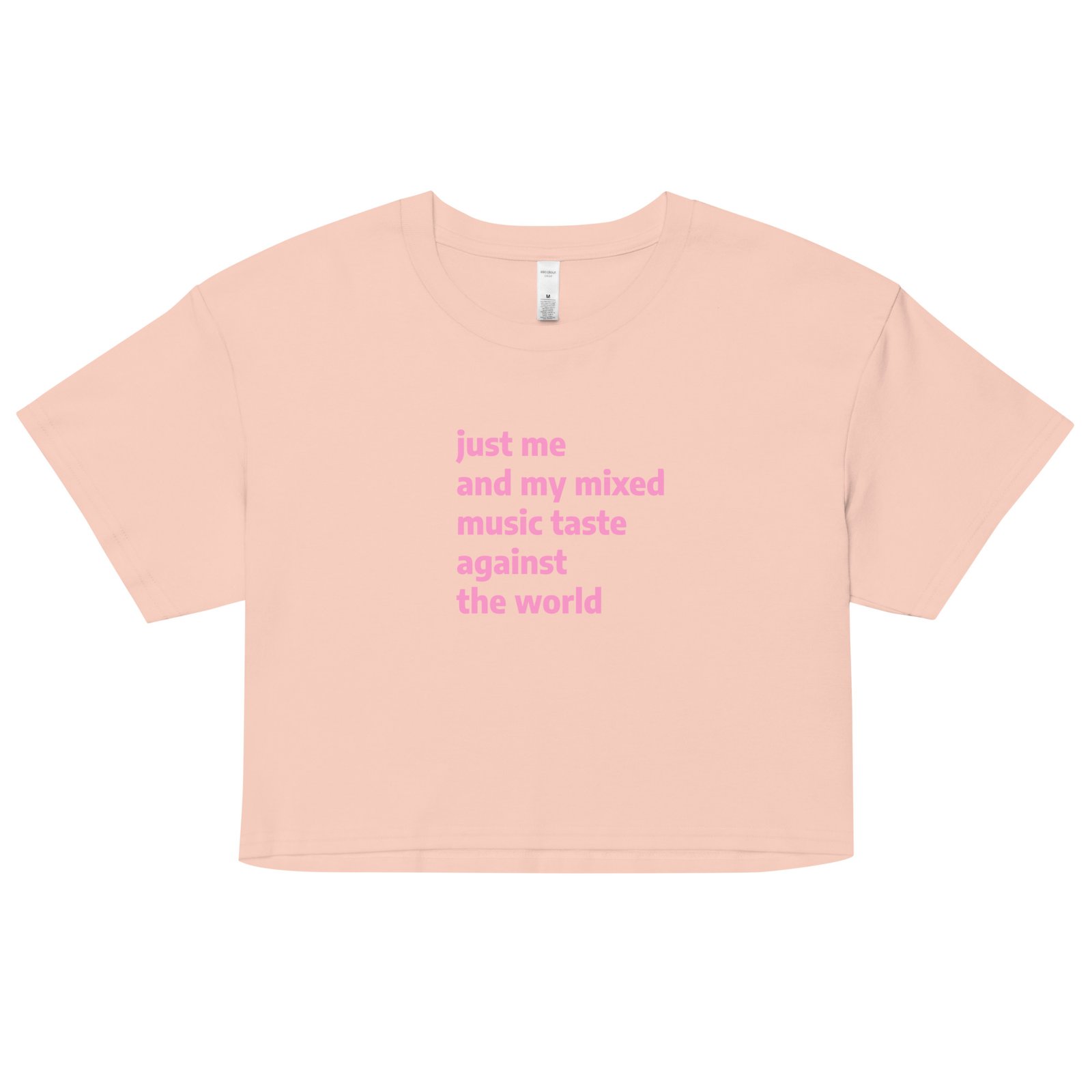 Just Me and My Music Taste Against the World Y2K Baby Tee | Music Taste vs The World Retro Cropped Top | Anti-Social Baddie Y2K Meme Tee - Image 10