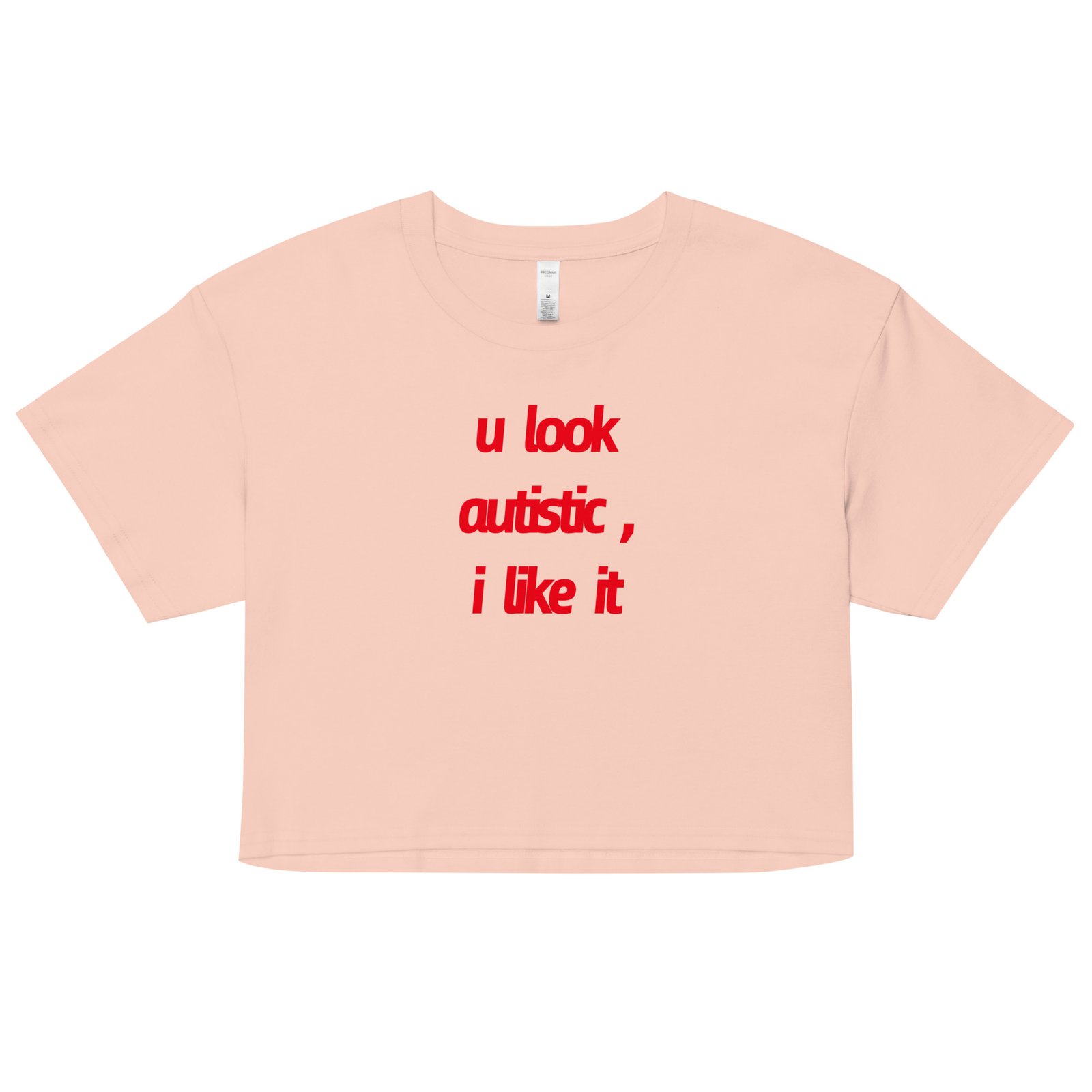 U Look Autistic Y2K Baby Tee | Neurodivergent Icon Retro Cropped Top | Spicy Brain Energy Meme Tee - Image 9