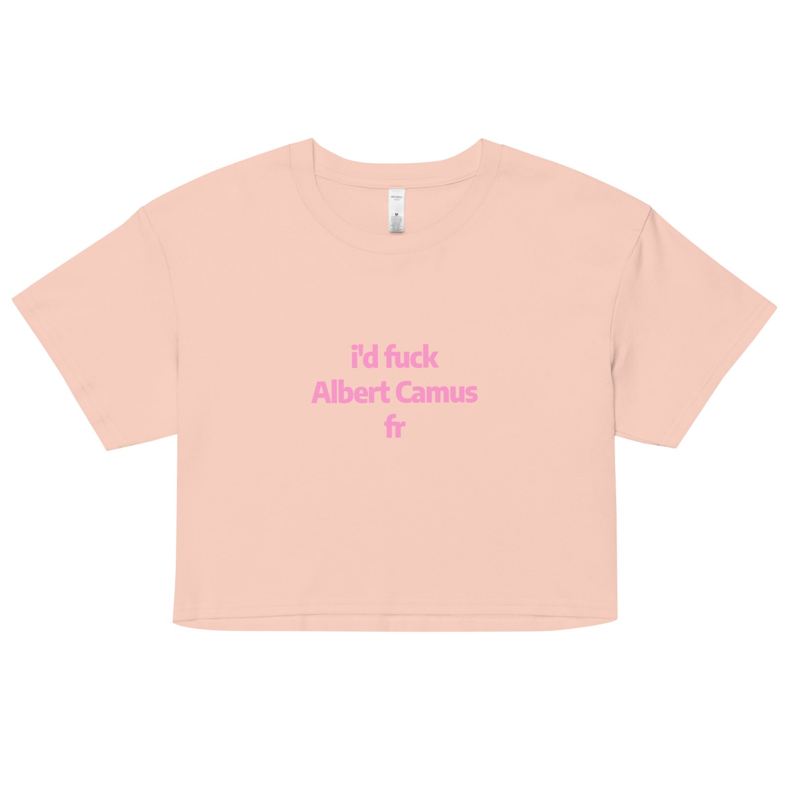 Id Fuck Albert Camus Y2K Baby Tee | French Existentialist Slut Retro Cropped Top | Camus Is Hotcore Tee - Image 10