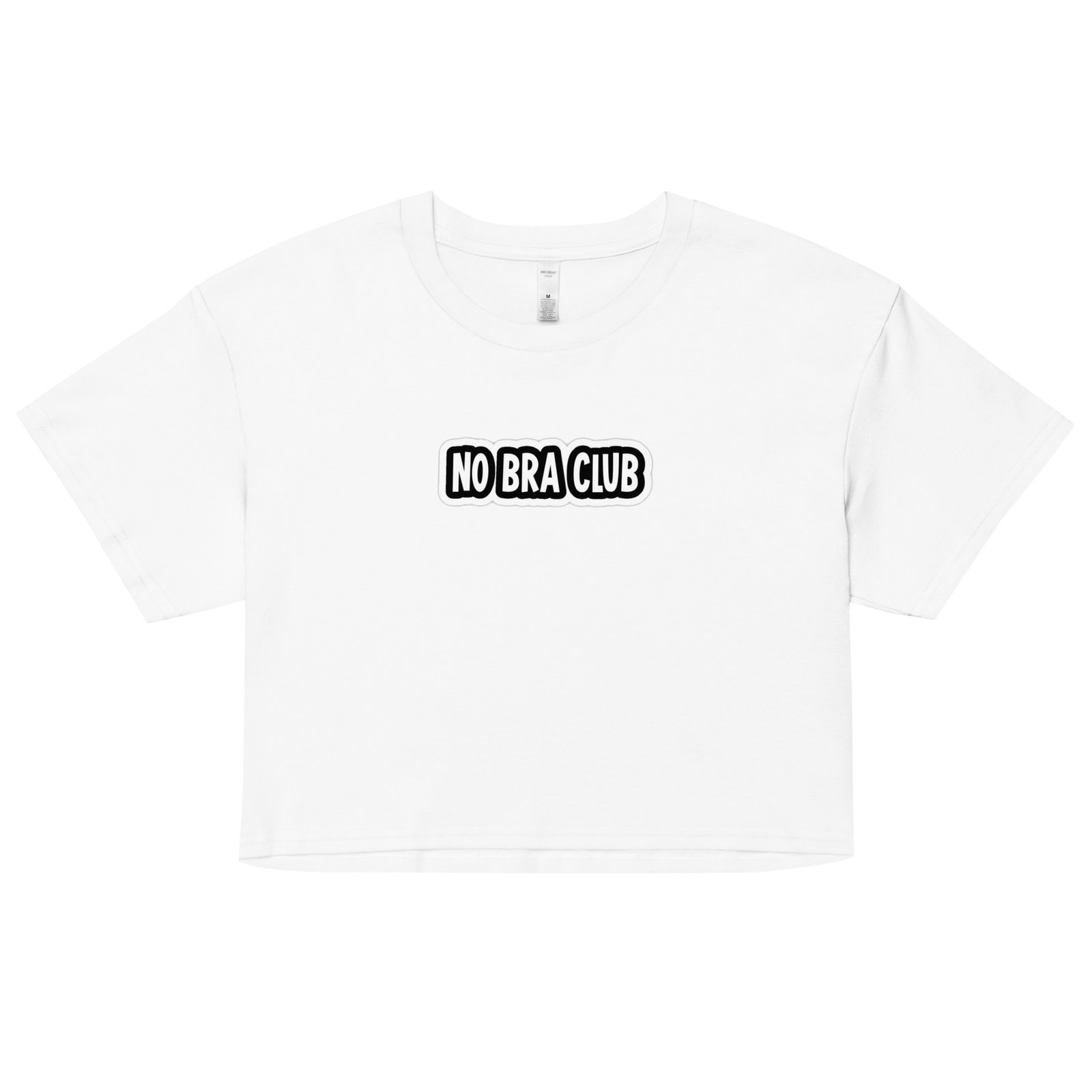 No Bra Club Y2K Baby Tee | Free the Nips Retro Cropped Top | Braless Baddie Meme Shirt - Image 15