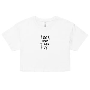 Look Mom I Can Fly Y2K Baby Tee | Delulu Dreamer Retro Cropped Top | Chaos Angel Aesthetic Shirt