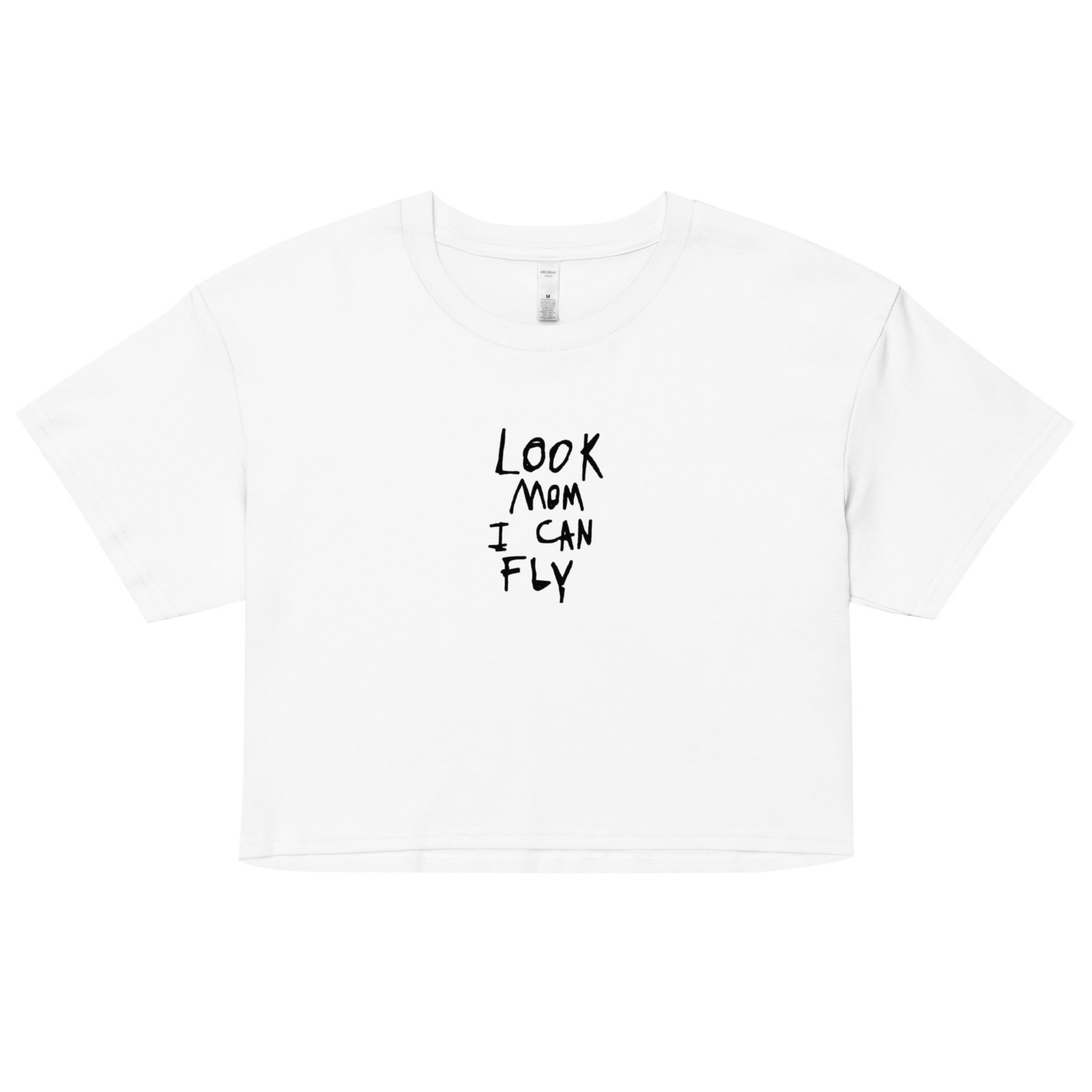 Look Mom I Can Fly Y2K Baby Tee | Delulu Dreamer Retro Cropped Top | Chaos Angel Aesthetic Shirt