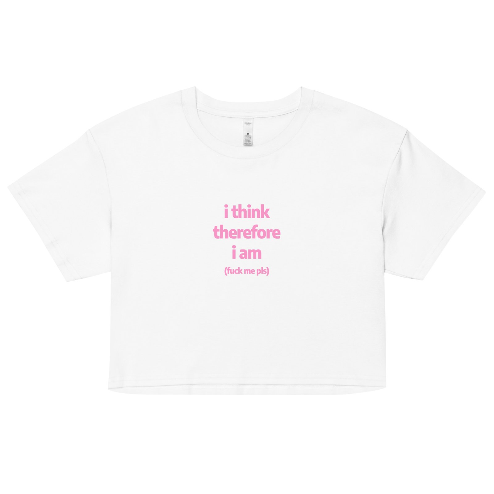 I Think Therefore I Am Y2K Baby Tee | Deep Thoughts Only Indie Girl Cropped Tee | Thinkcore Existential Tumblr Tee