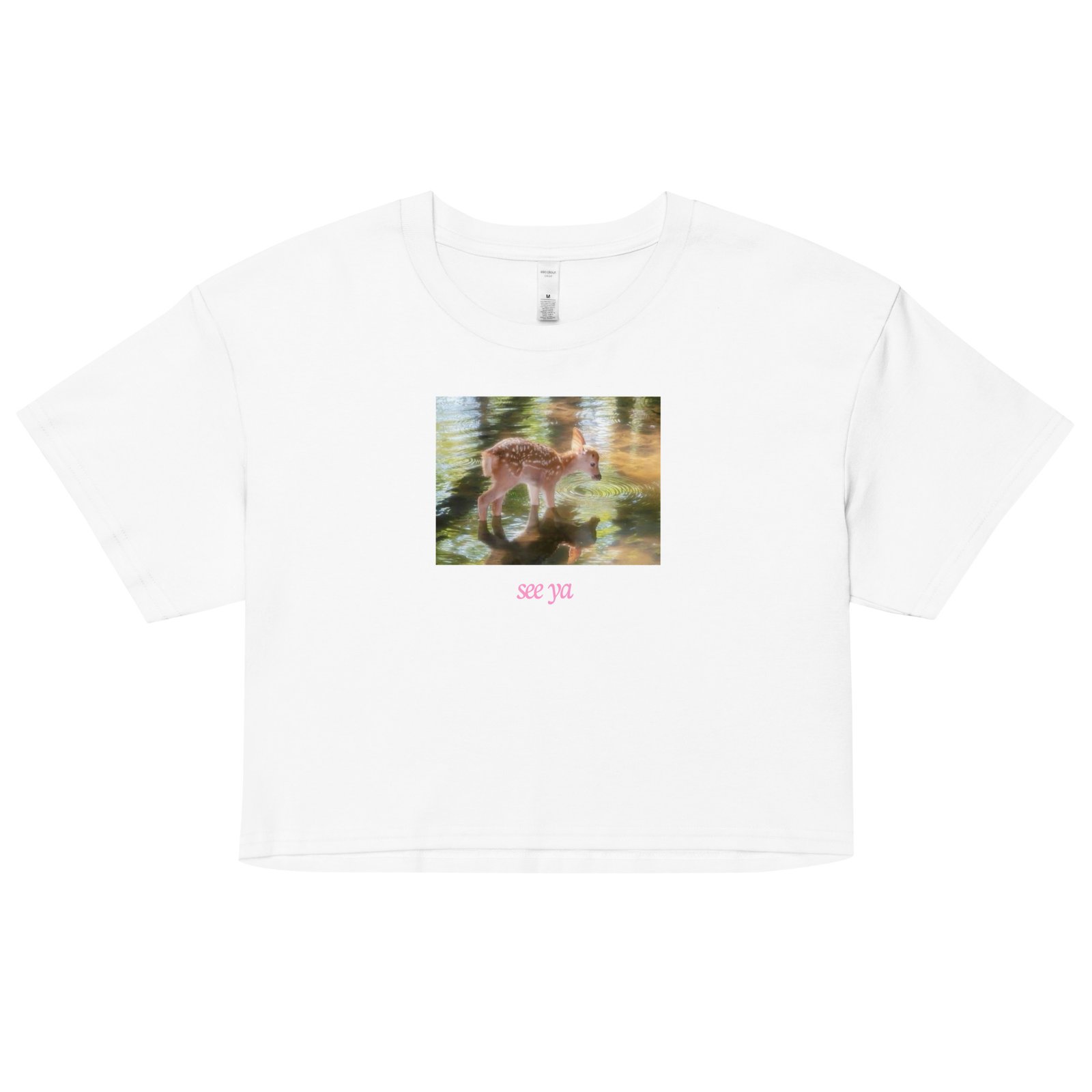 See Ya Deer Ethereal Dreamcore Y2K Baby Tee | Sad Girl in a Forest Retro Cropped Top | Softcore Cottage Baddie Tee - Image 19