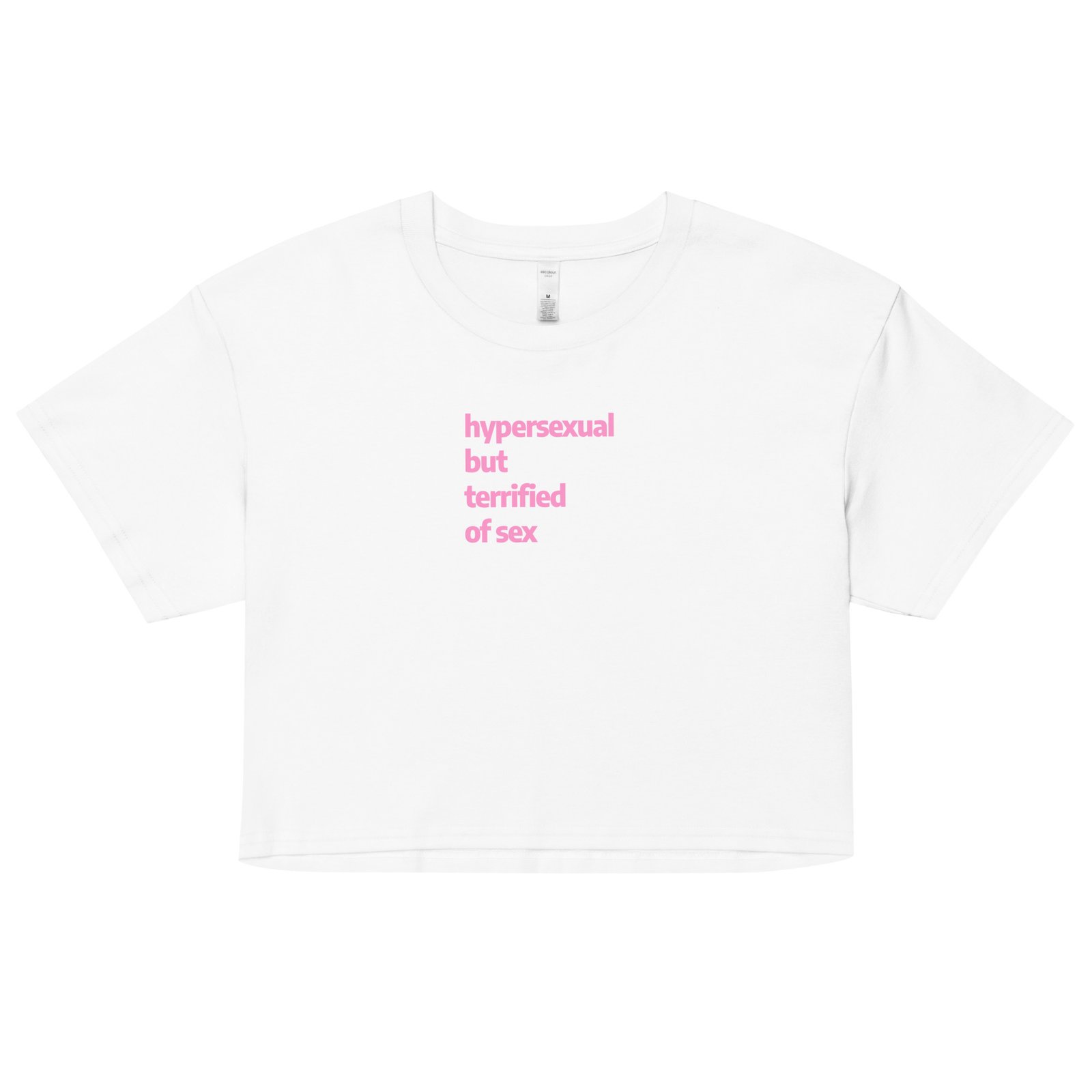 Hypersexual But Terrified of Sex Y2K Baby Tee | Paradox Slut Retro Cropped Top | Nervous Horny Energy Tee - Image 19