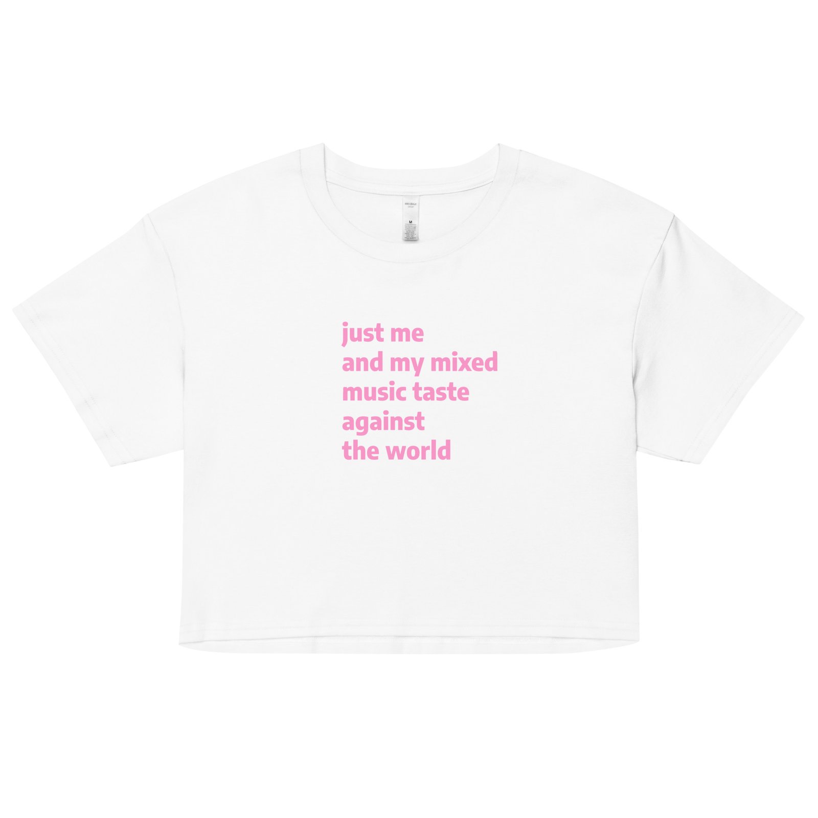 Just Me and My Music Taste Against the World Y2K Baby Tee | Music Taste vs The World Retro Cropped Top | Anti-Social Baddie Y2K Meme Tee - Image 19