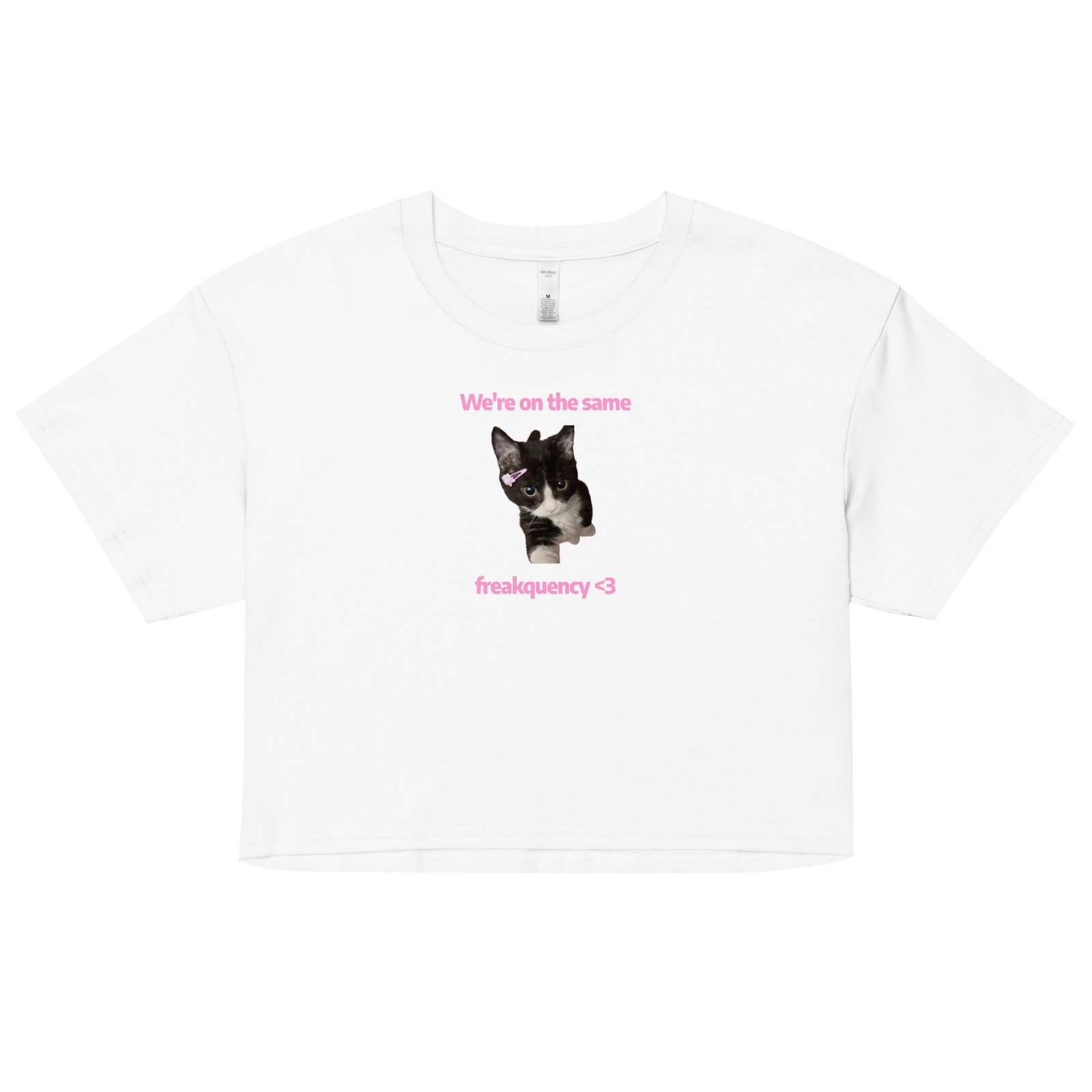 We're on the Same Freakquency Y2K Baby Tee | Freakquency Match Alt-Girl Crop Top | Softcore Radio Tumblr Tee - Image 56