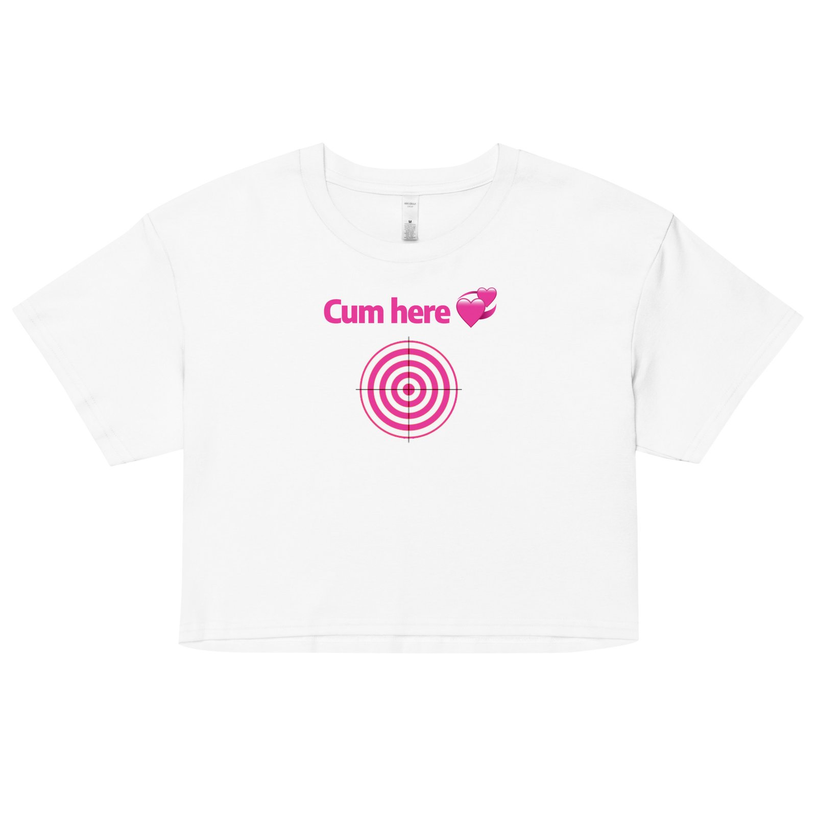 Cum Here Y2K Baby Tee | Immediate Urge Retro Cropped Top | Slut Signal Activated Meme Tee - Image 11
