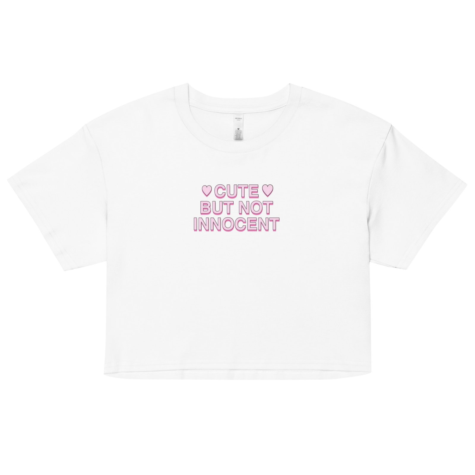 Cute But Not Innocent Y2K Baby Tee | Flirty Chaos Retro Cropped Top | Softcore Brat Aesthetic Shirt