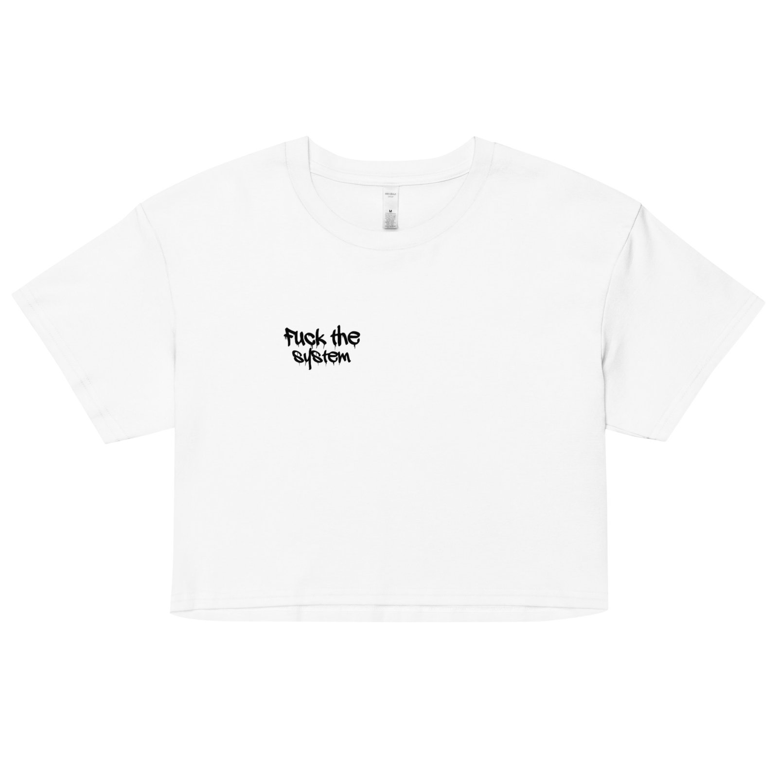 Fuck the System Y2K Baby Tee | Rebel Girl Retro Cropped Top | Anarchy Baddie Meme Shirt - Image 15