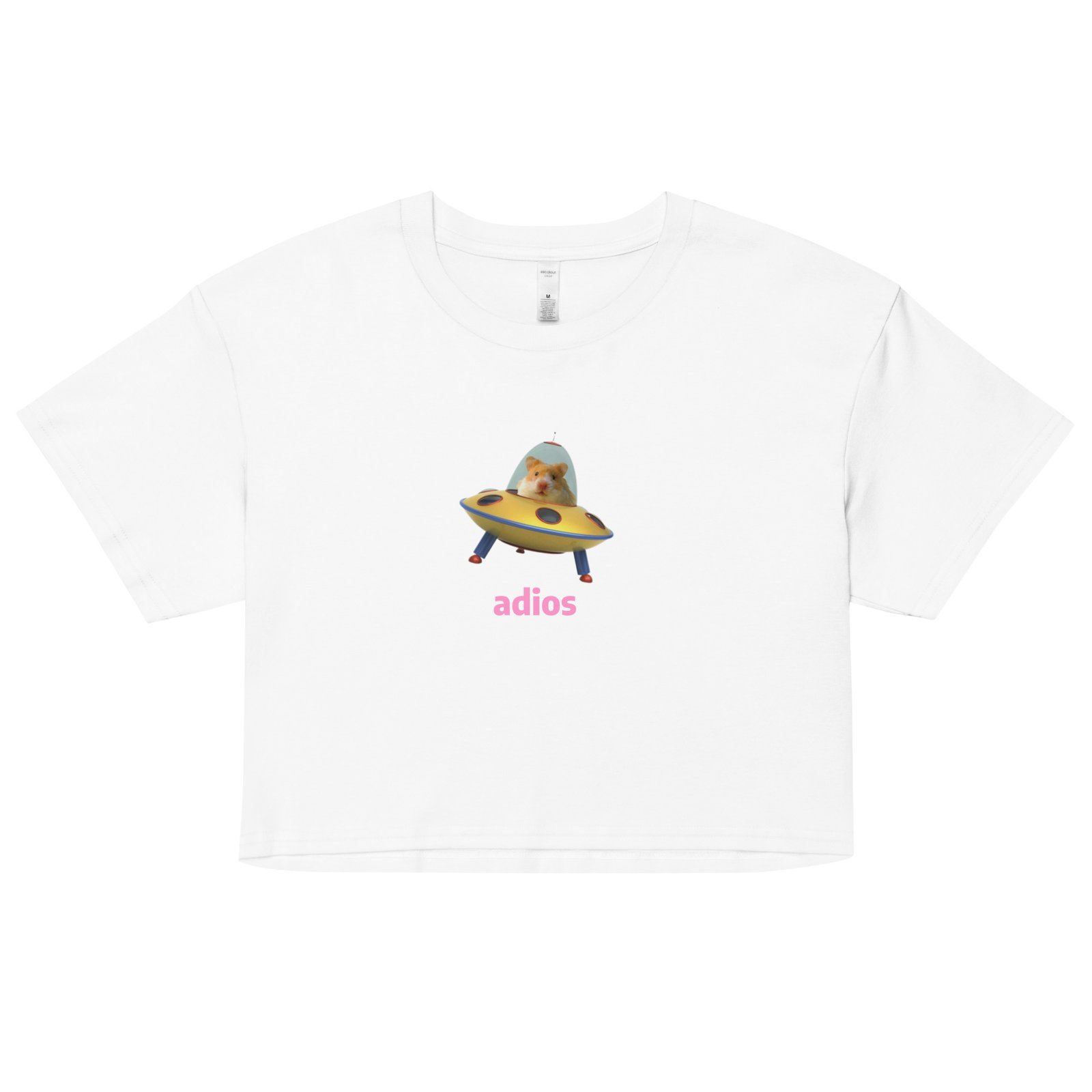 Adios Hamster Y2K Baby Tee | Rodentcore Goodbye Retro Cropped Top | Chaotic Animal Girl Meme Tee