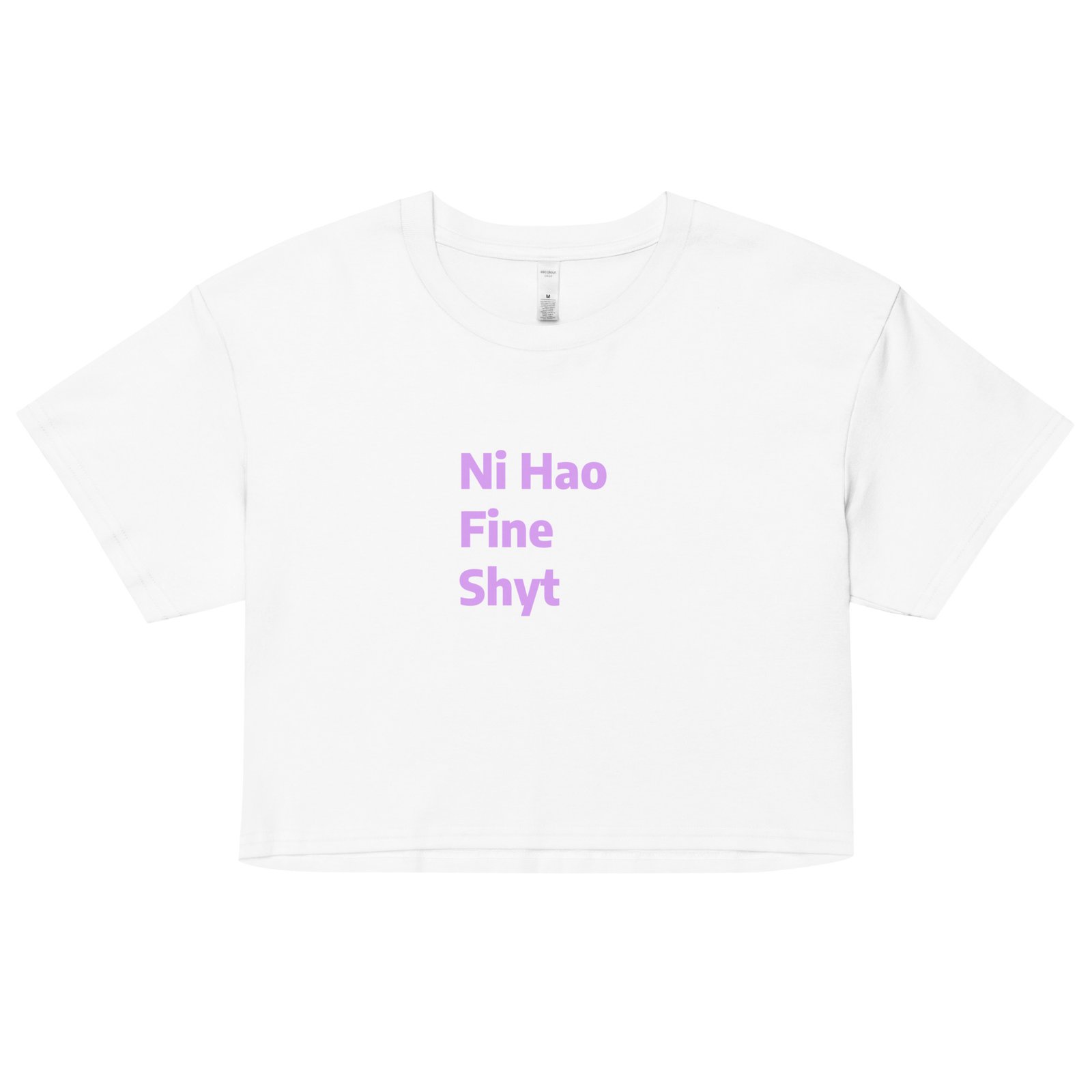 Ni Hao Fine Shyt Y2K Baby Tee | Bilingual Baddie Retro Cropped Top | International Rizz Meme Tee - Image 19