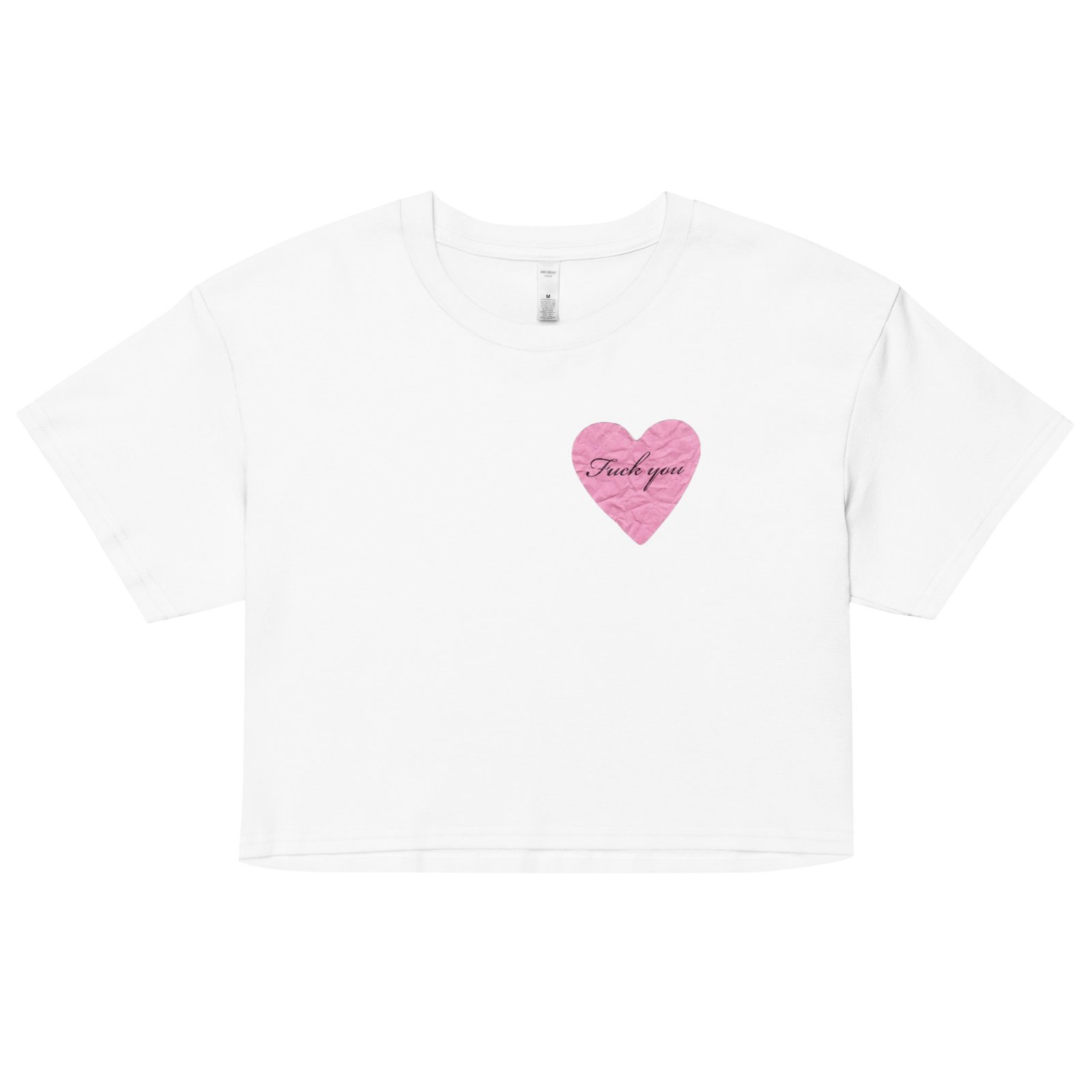 Fuck You Heart Y2K Baby Tee | Anti-Love Letter Retro Cropped Top | Brokenhearted Memecore Tee - Image 19